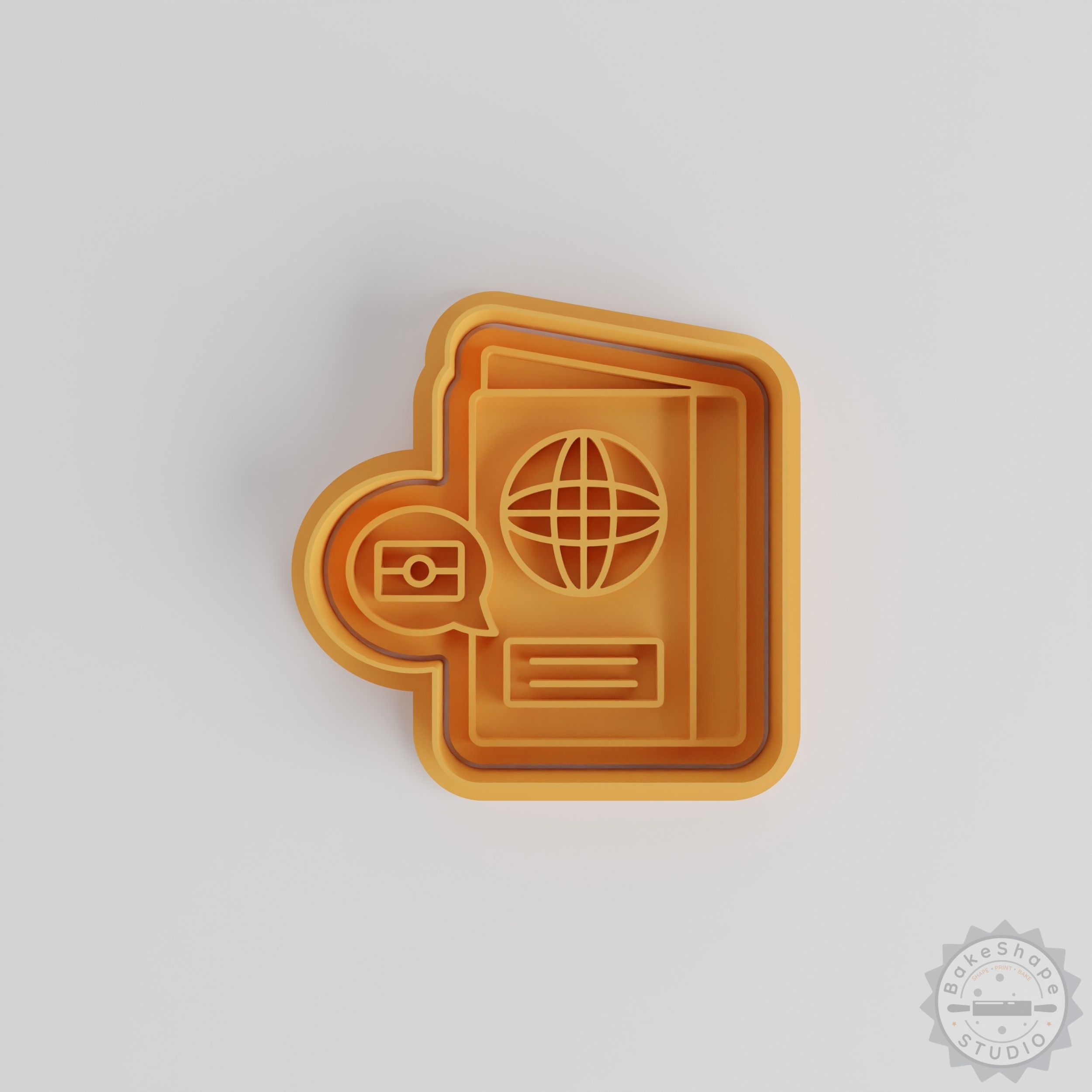 Biometric Passport Shape Cutter & Stamp Set, 6-Piece Cookie & Fondant Tool, S/M/L Sizes
