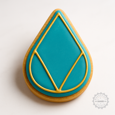 Decorated example 1 of Ardra Nakshatra Vedic Astrology Cookie Cutter and Stamp Set, 6-Piece, Perfect for Fondant, 3 Sizes (S/M/L)