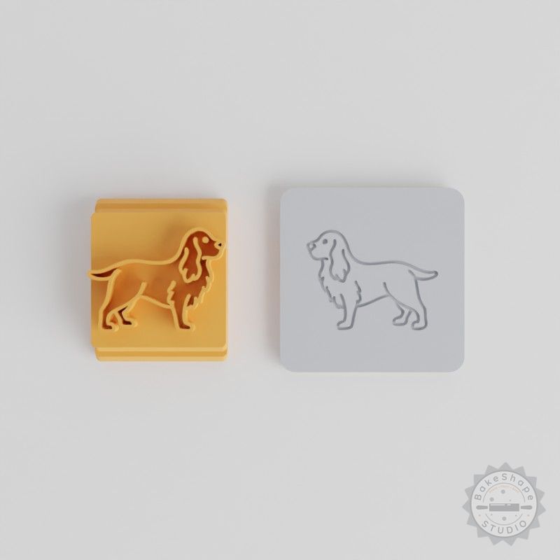 Cocker Spaniel Stamp Tile Set, 5 Sizes for Clay, Cookies, Fondant, Animal Design
