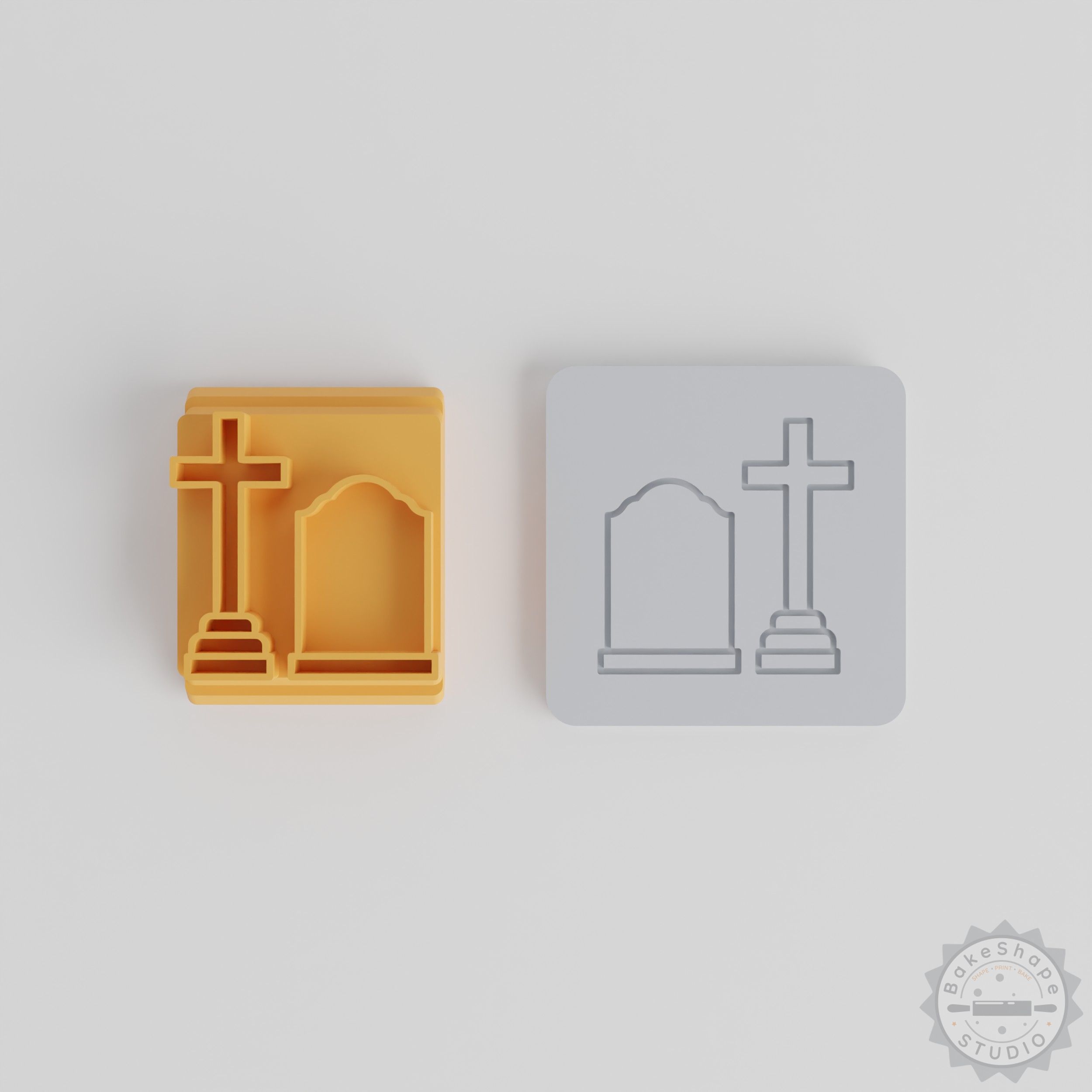 Graveyard Motif Stamp Set, 5 Sizes - Halloween Clay, Cookie, Fondant Crafting