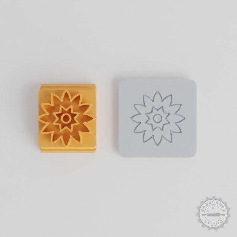 Flower Stamp Tile Set, 5 Sizes for Clay, Cookies, Fondant, Garden Bloom, Wedding Decor