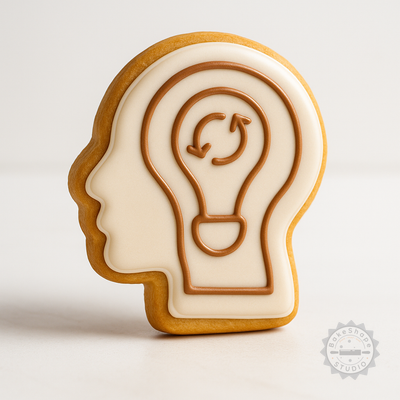 Decorated example 1 of Think Process Cookie Shape Cutter and Stamp Set, 6-Piece, S/M/L, Fondant Decorating Tools