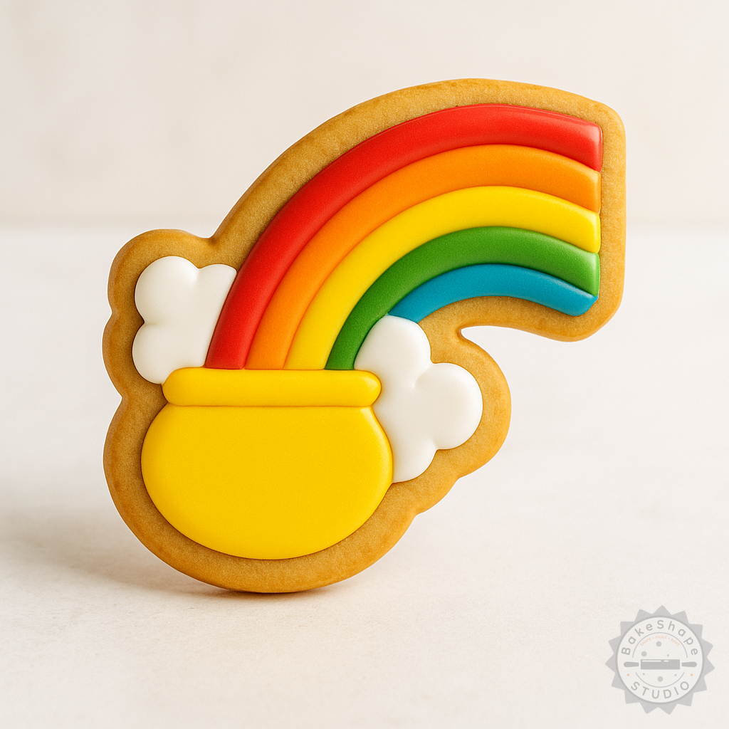 Decorated example 1 of Rainbow Cookie Shape Cutter & Stamp Set, 6-Piece, Perfect for Fondant, S/M/L Sizes