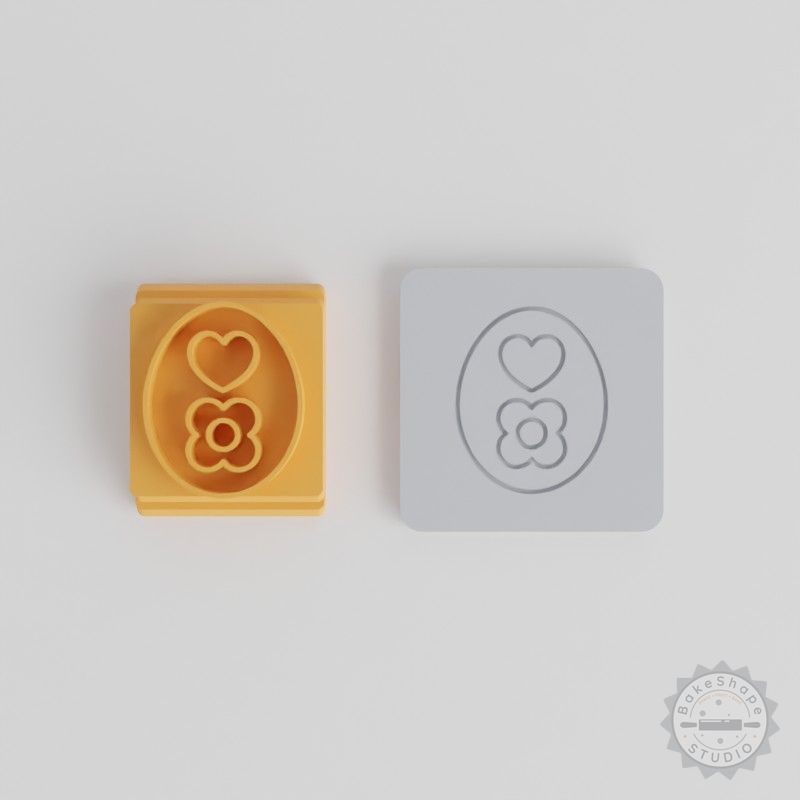 Easter Egg Stamp Set, 5 Designs for Clay, Cookies, Fondant, Soft Materials