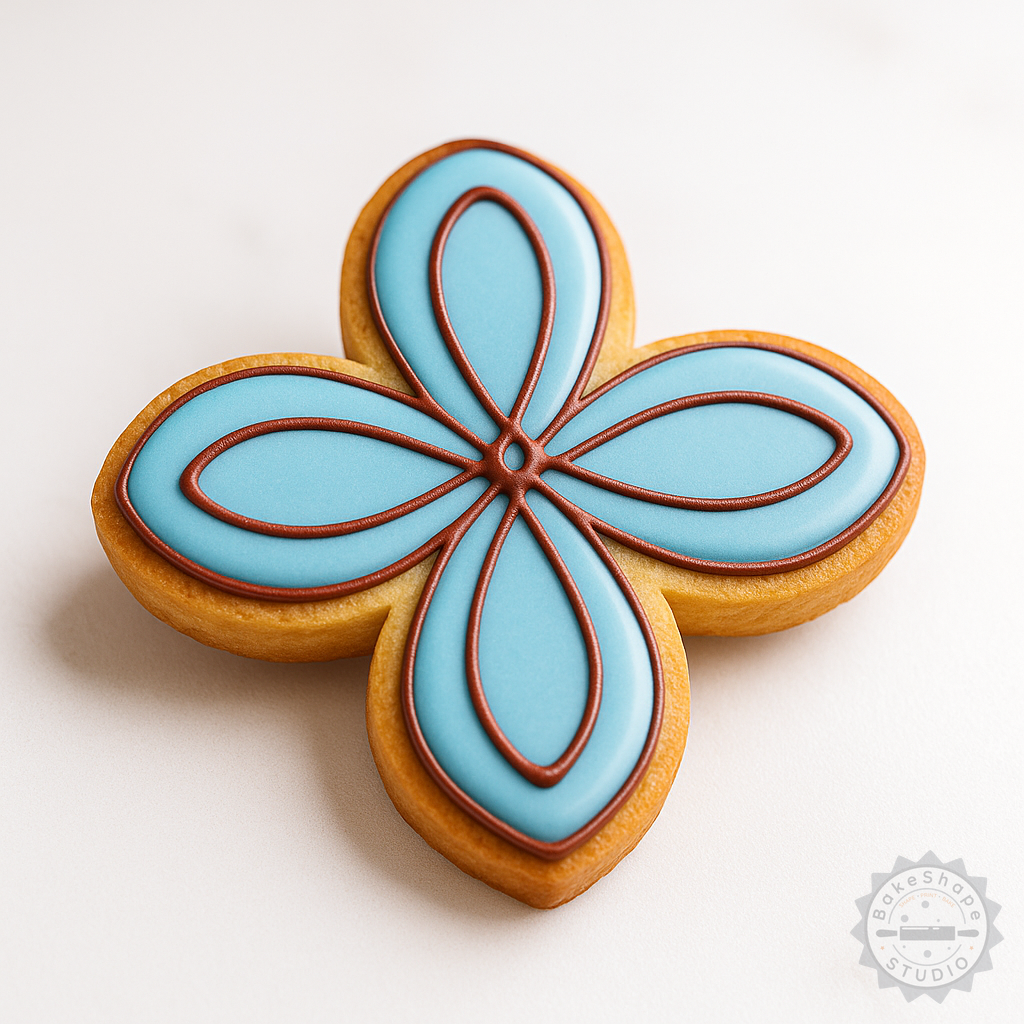 Decorated example 1 of Rohini Nakshatra Vedic Astrology Cookie Cutter and Stamp Set, 6-Piece, S/M/L Sizes