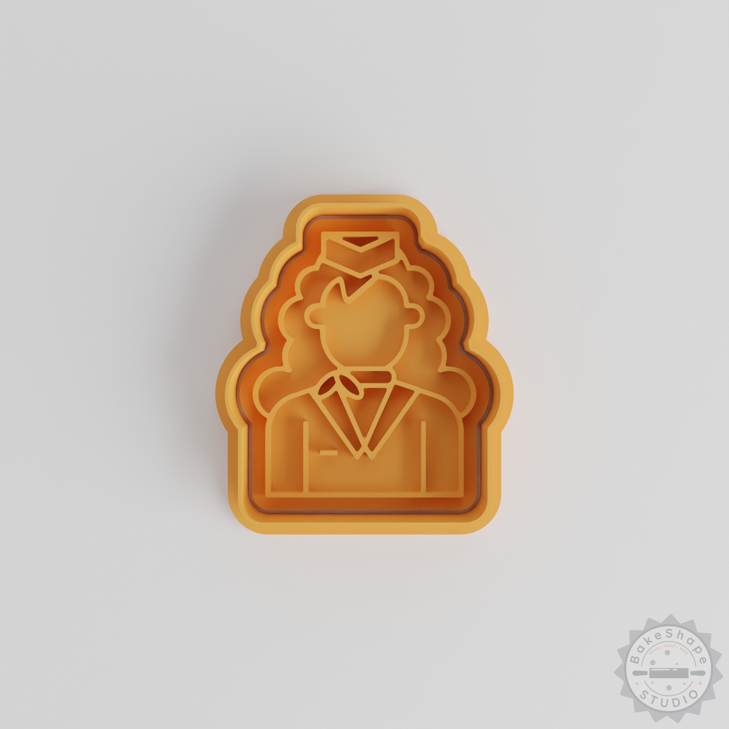 Flight Attendant Cookie Cutter Stamp Set, 6-Piece, S/M/L, Perfect for Cookies & Fondant