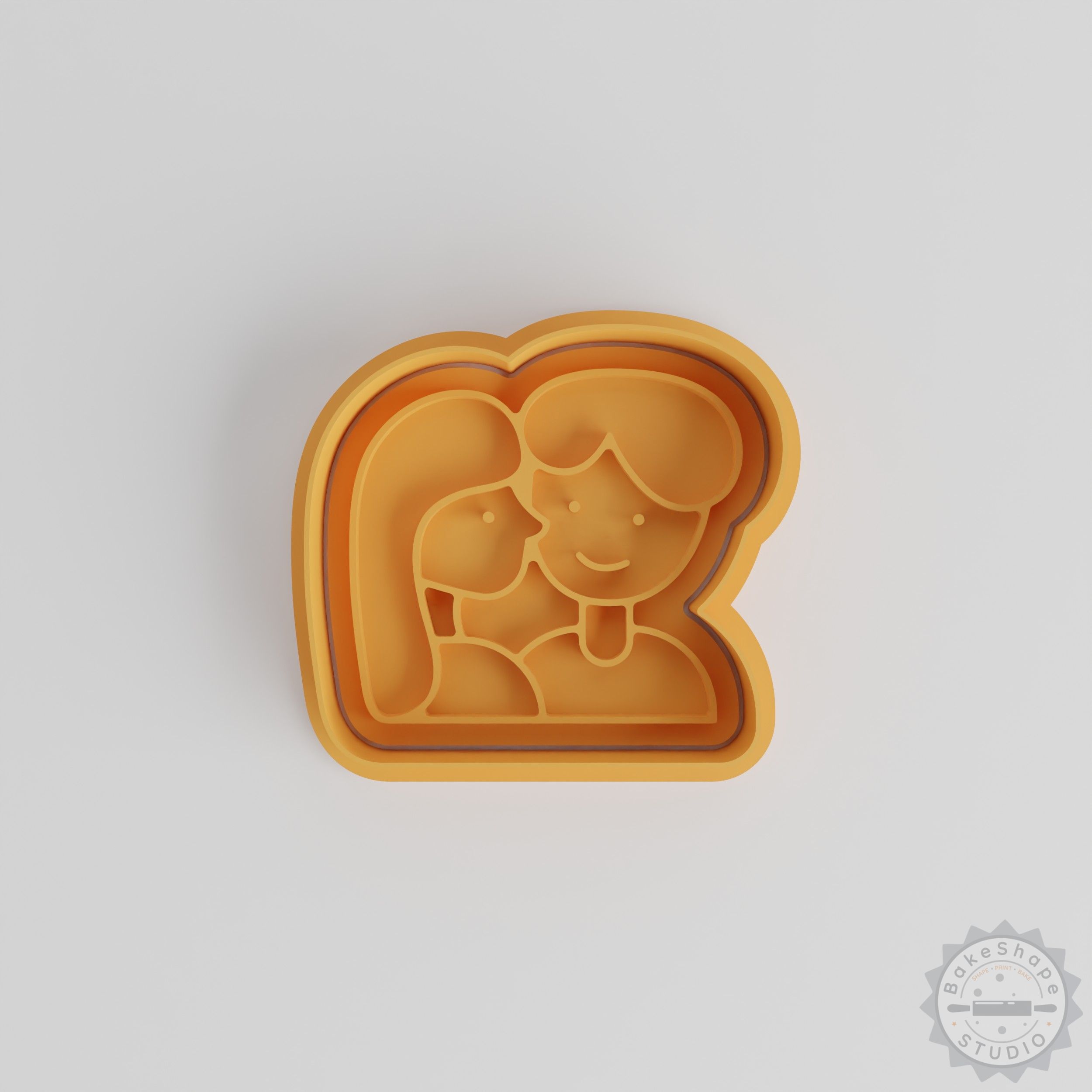 Romantic Love Kiss Cookie Cutter Stamp Set, 3 Sizes S/M/L, Fondant, Fondant & Cookie Decoration