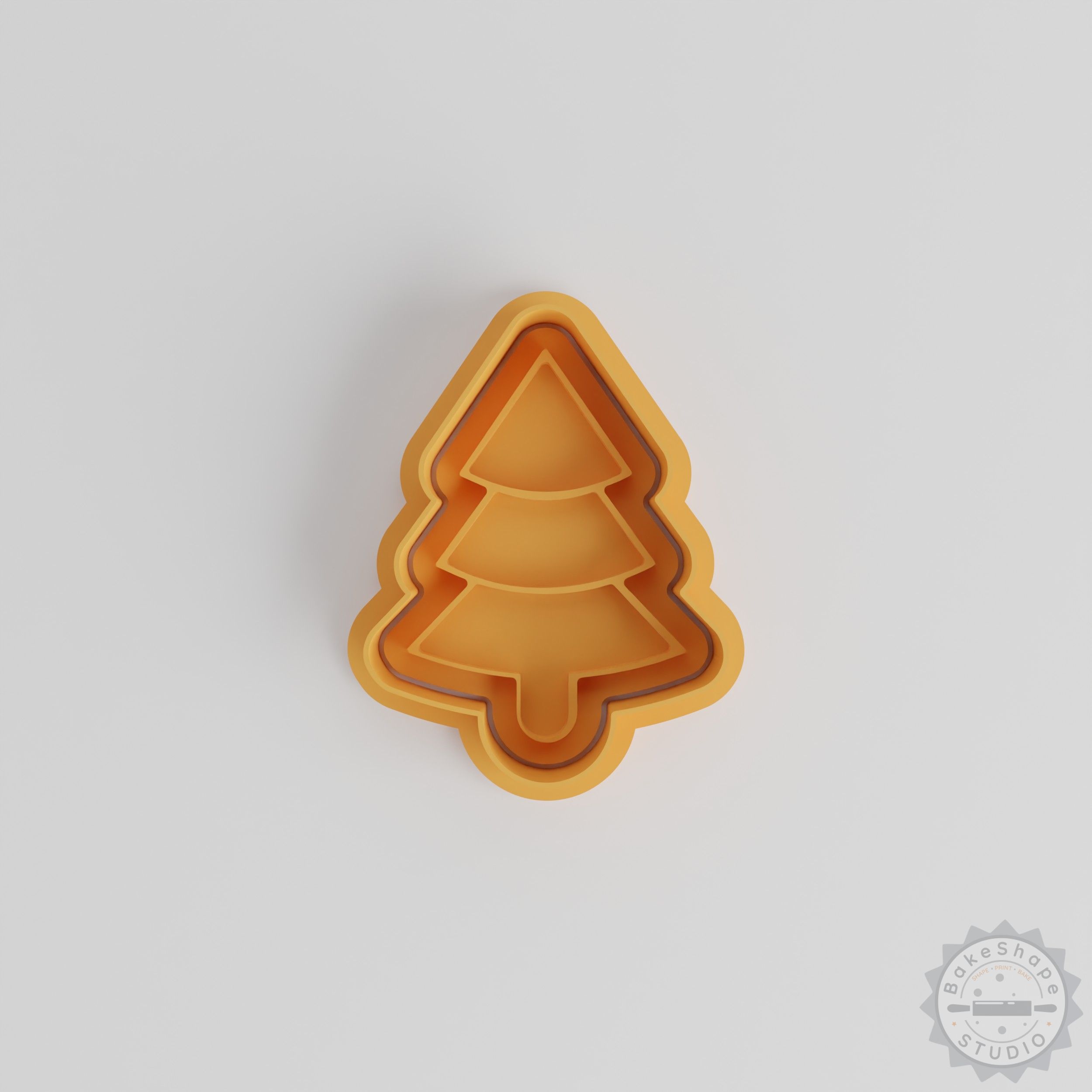 Pine Tree Cookie Cutter & Stamp Set, 6-Piece Christmas Tree Shape for Cookies, Fondant, 3 Sizes