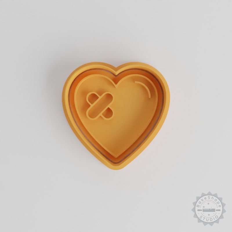 Broken Heart Cookie Shape Cutter & Stamp Set, 6 Pieces, Perfect for Fondant & Cookies