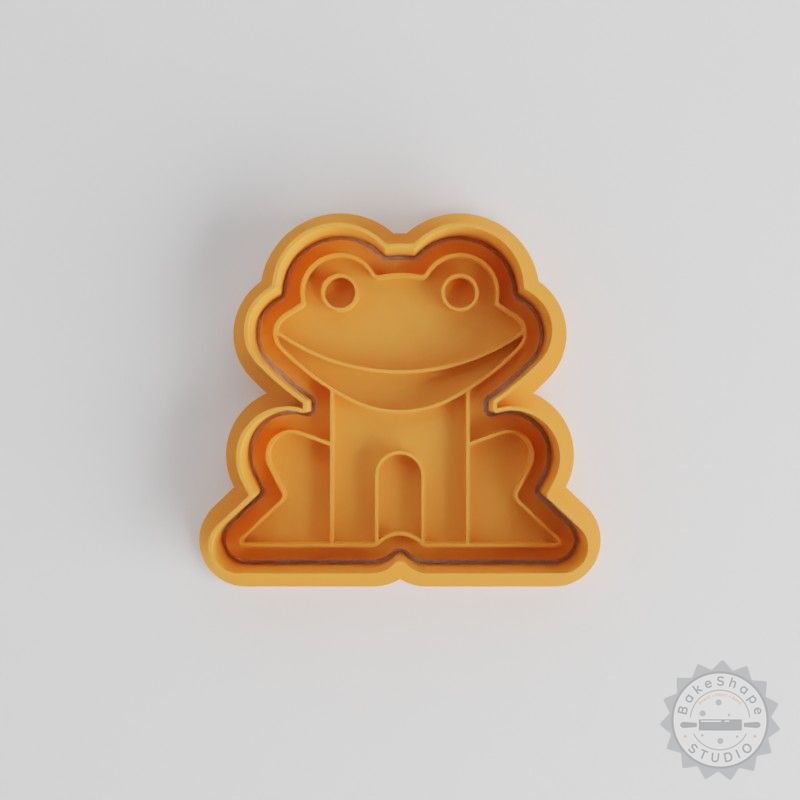 Amphibian Cookie Fondant Cutter and Stamp Set, Frog Shapes, 6-Piece S/M/L
