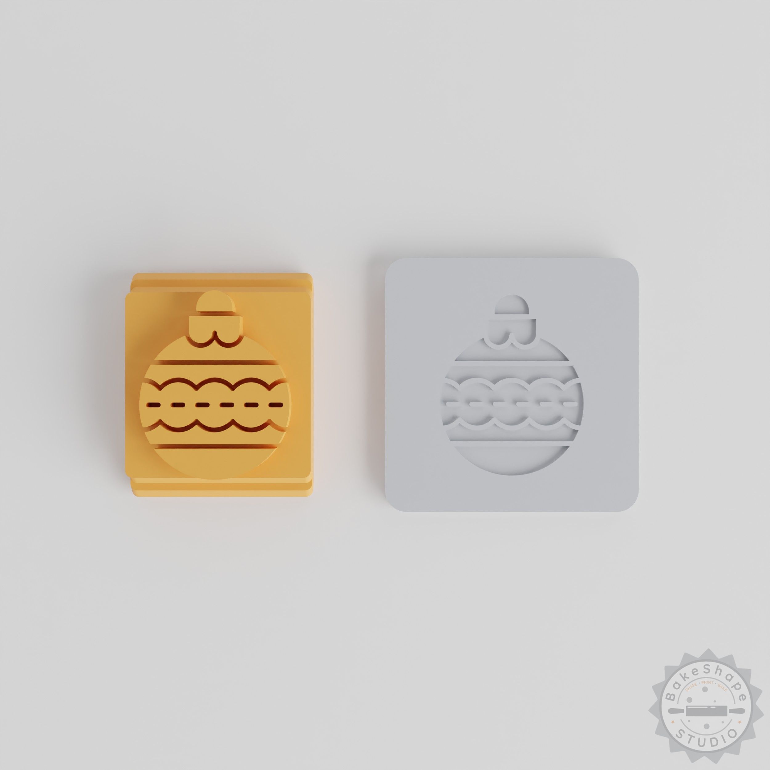 Bauble Stamp Set, 5 Sizes, Christmas Ornament Tile, Clay Cookie Fondant, Holiday Decoration