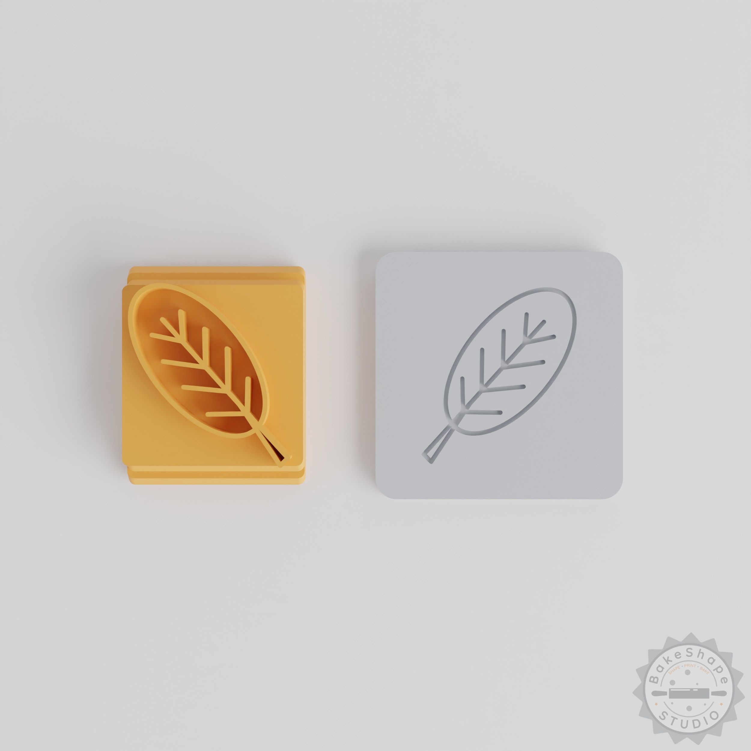 Leaf Stamp Tile Set, 5 Sizes for Clay, Cookies, Fondant, Nature Design