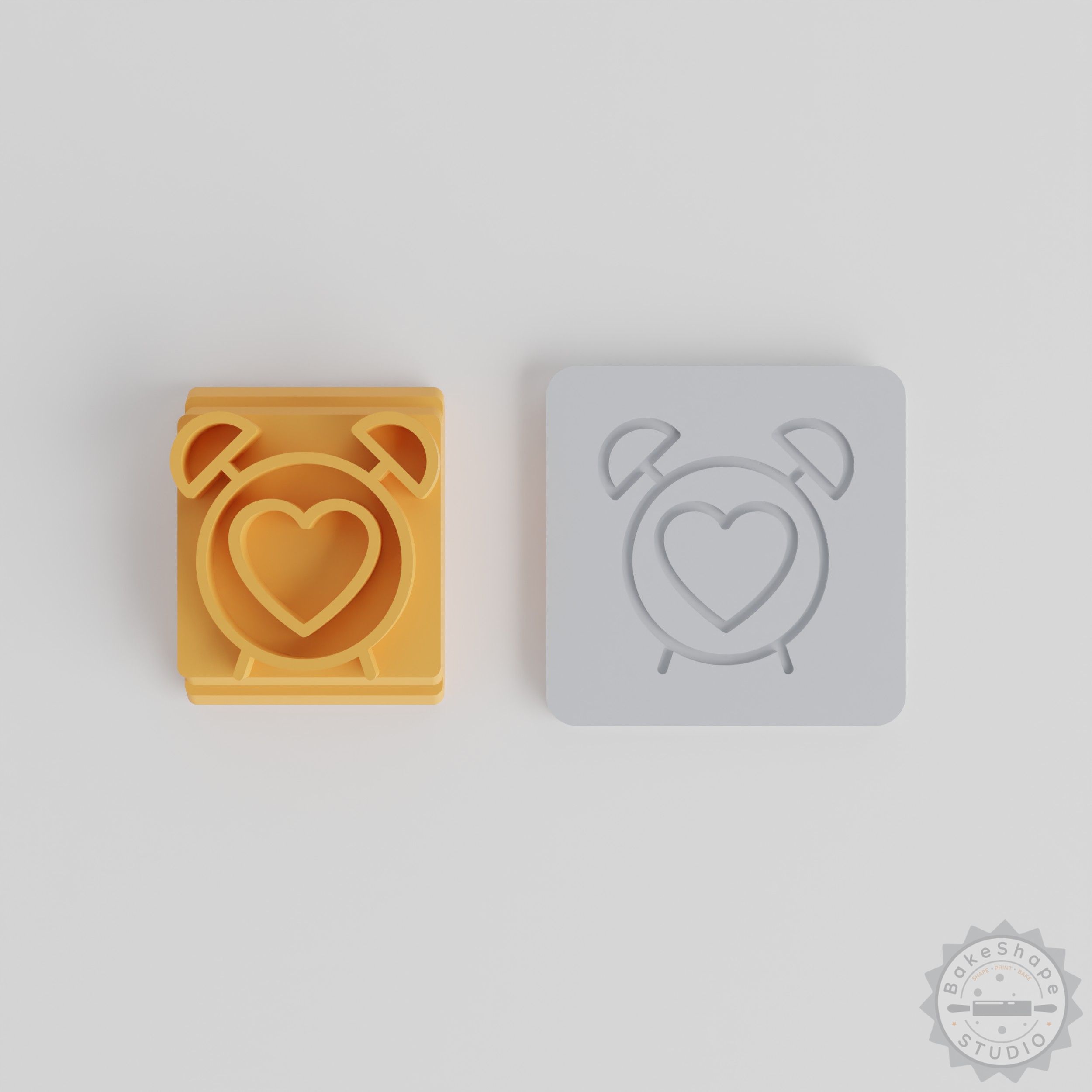 Alarm Clock Stamp Tile Set for Clay and Fondant, 5 Sizes, Perfect for Cookie Decorations