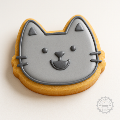 Decorated example 1 of Happy Cookie Cutter & Stamp Set, Perfect for Cookies & Fondant, 6 Piece Set in S/M/L Sizes