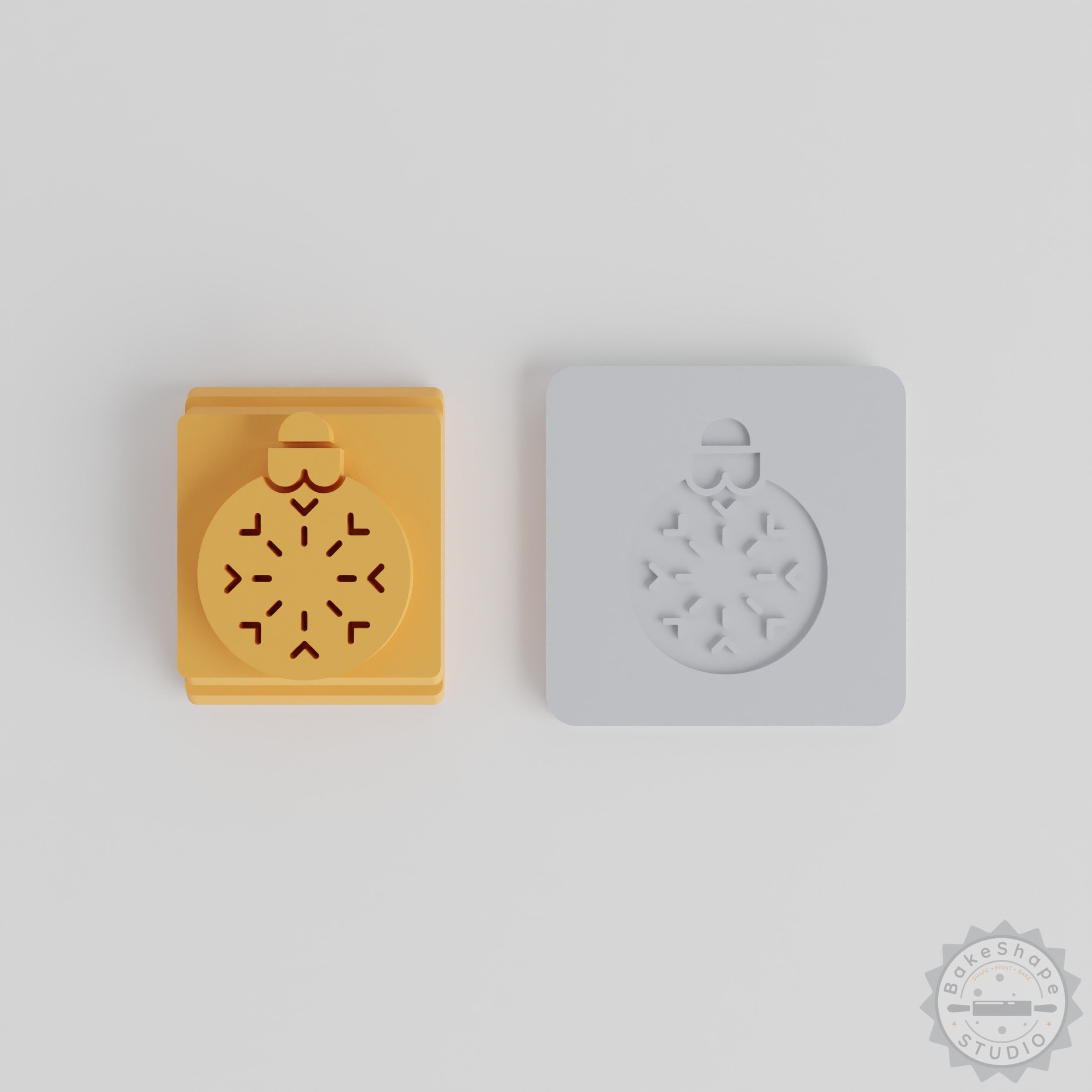 Christmas Stamp Tile Set for Clay and Cookies, Festive Tree and Ornament Motifs, Multiple Sizes