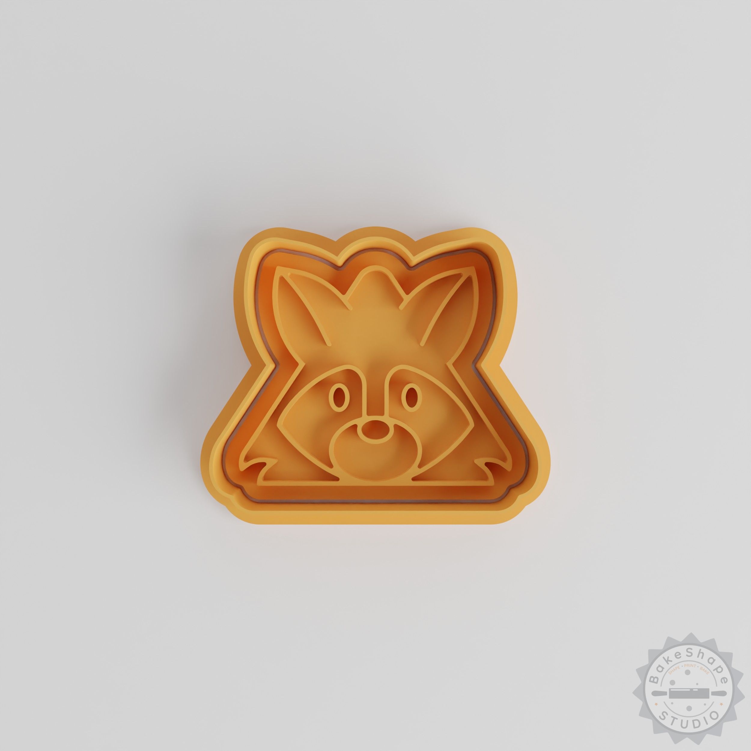 Raccoon Shape Cookie Cutter Stamp Set, Animal Face Design, 6-Piece Wildlife Fondant Tool, S/M/L Sizes