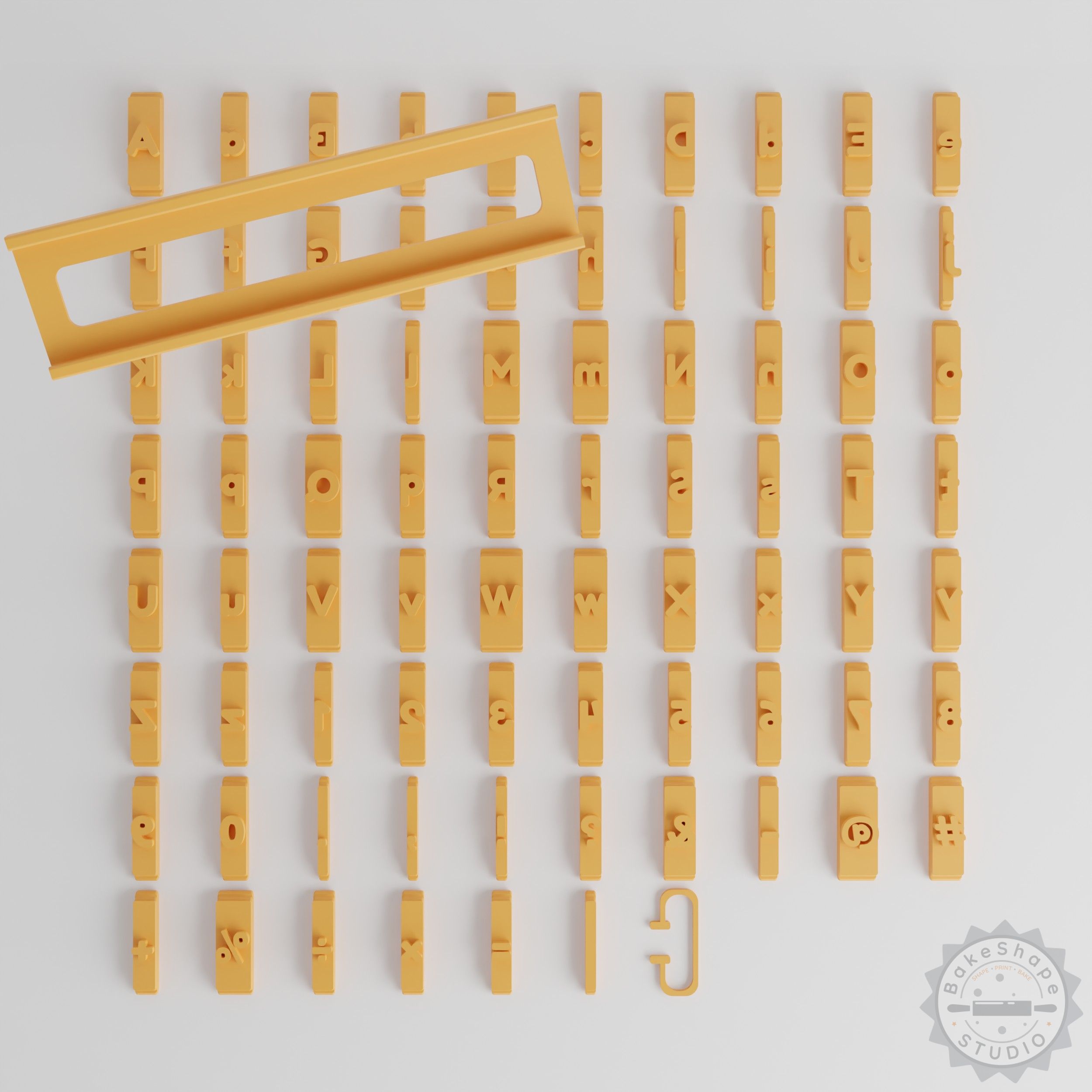 80-Piece 1/2" Font Tile Set, Perfect for Crafting, Baking, Fondant, Cookies