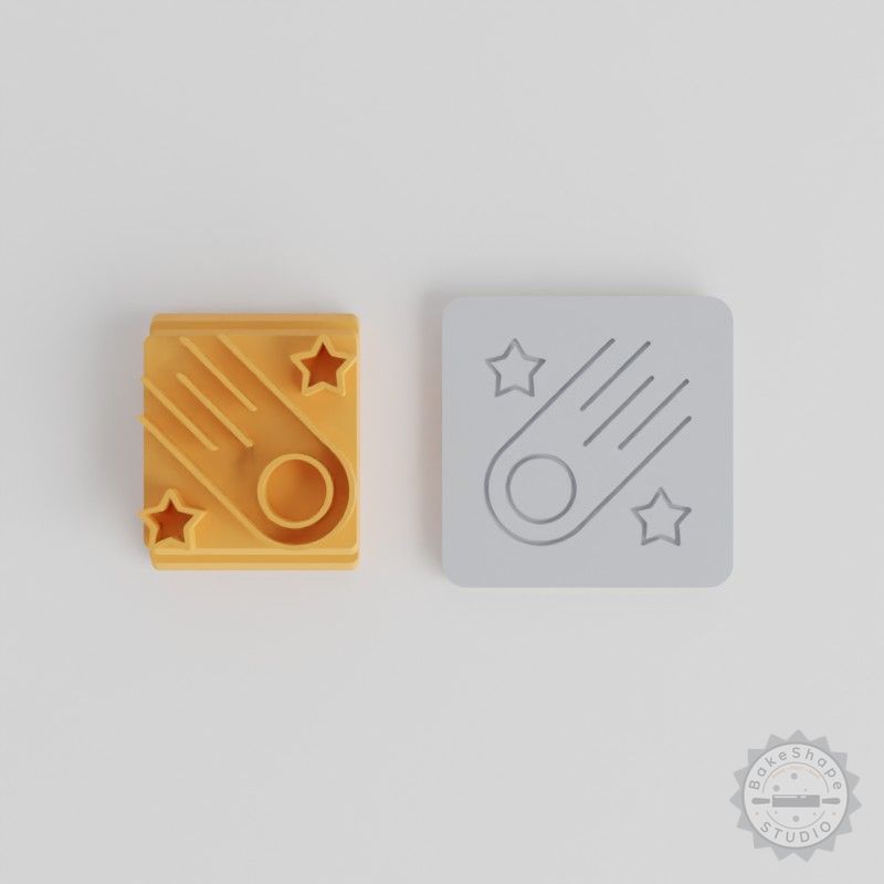 Astroid Stamp Tile Set, 5 Sizes, Perfect for Clay, Cookies, Fondant, Dinosaur, Meteor, Prehistoric Designs
