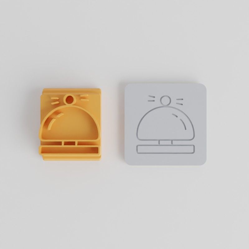Hotel Bell Stamp Tile Set, 5 Sizes, Perfect for Clay, Cookies, Fondant