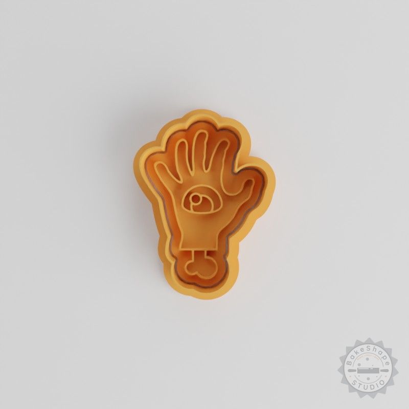 Zombie Hand Cookie Cutter & Stamp Set, 6-Piece, S/M/L, Perfect for Halloween Cookies & Fondant