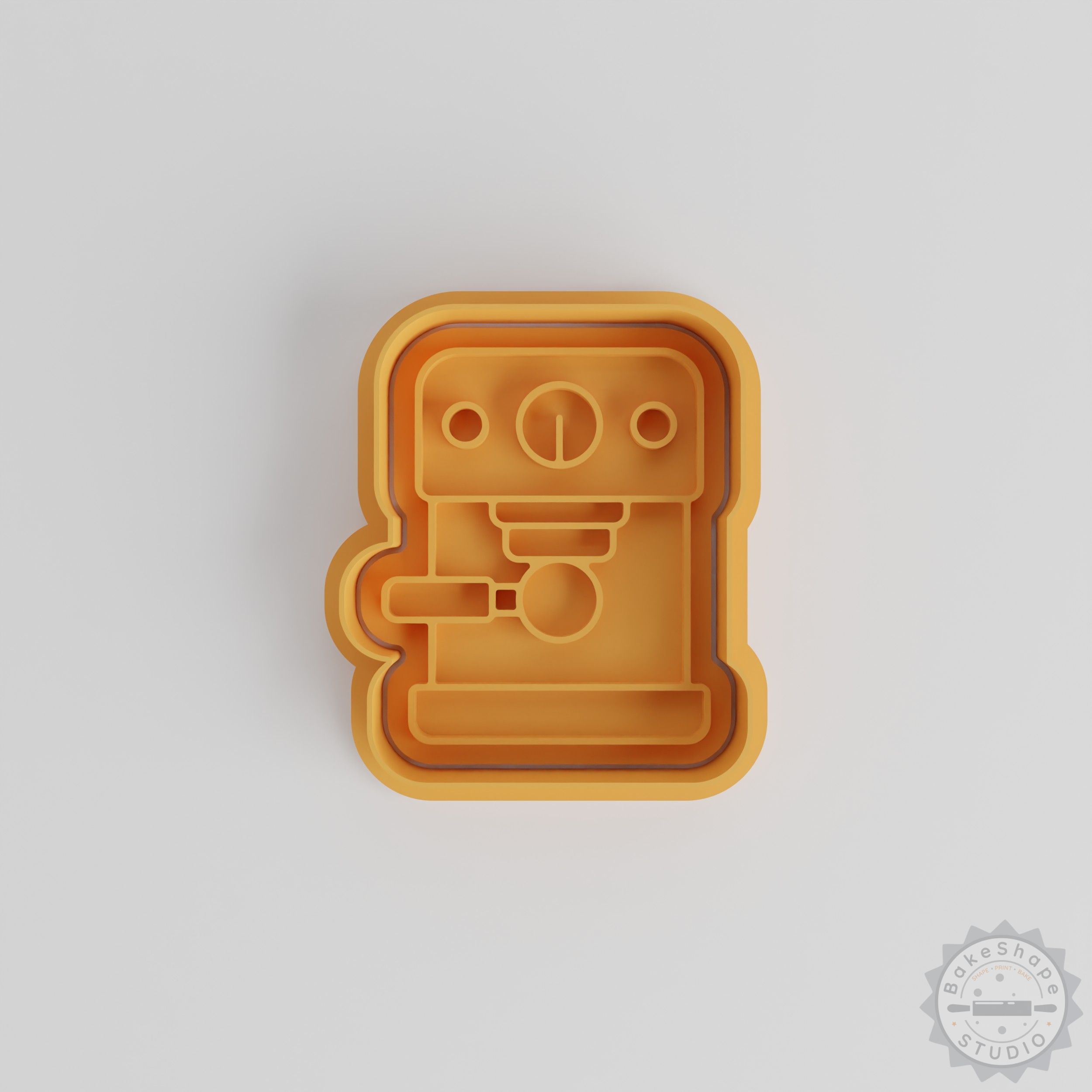 Coffee Machine Shape Cutter & Stamp Set, 6 Piece Cookie Fondant Maker Kit, S/M/L Sizes