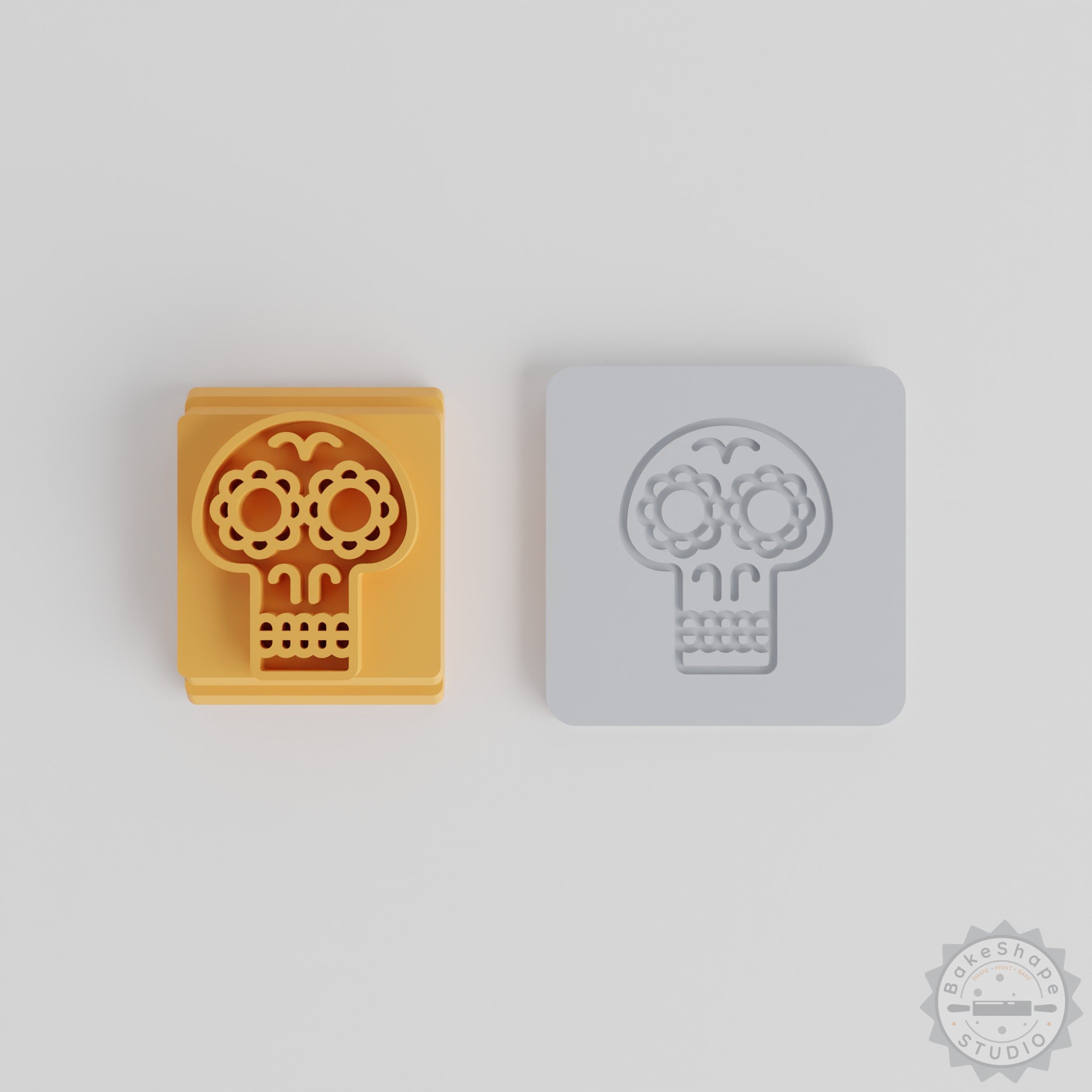 Skull Stamp Tile Set, 5 Sizes, Perfect for Clay, Fondant, Cookie Design, Day of the Dead Theme