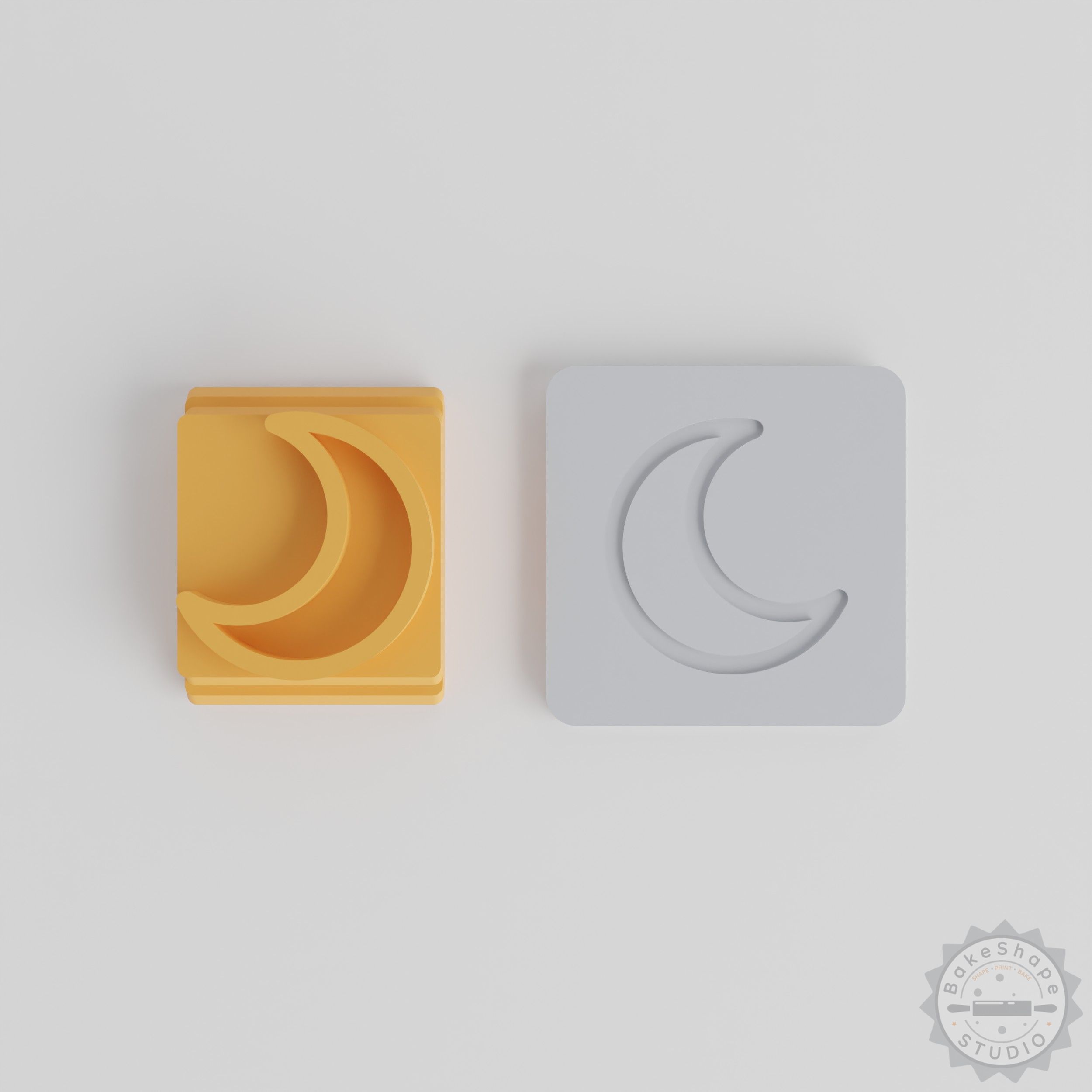 Crescent Stamp Tile Set, Moon Shape Designs, 5 Size Options for Clay, Cookies, Fondant