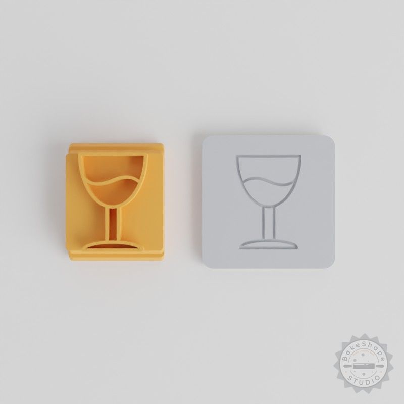 Wine Design Stamp Tile Set, 5 Motif Sizes for Clay, Cookies, Fondant