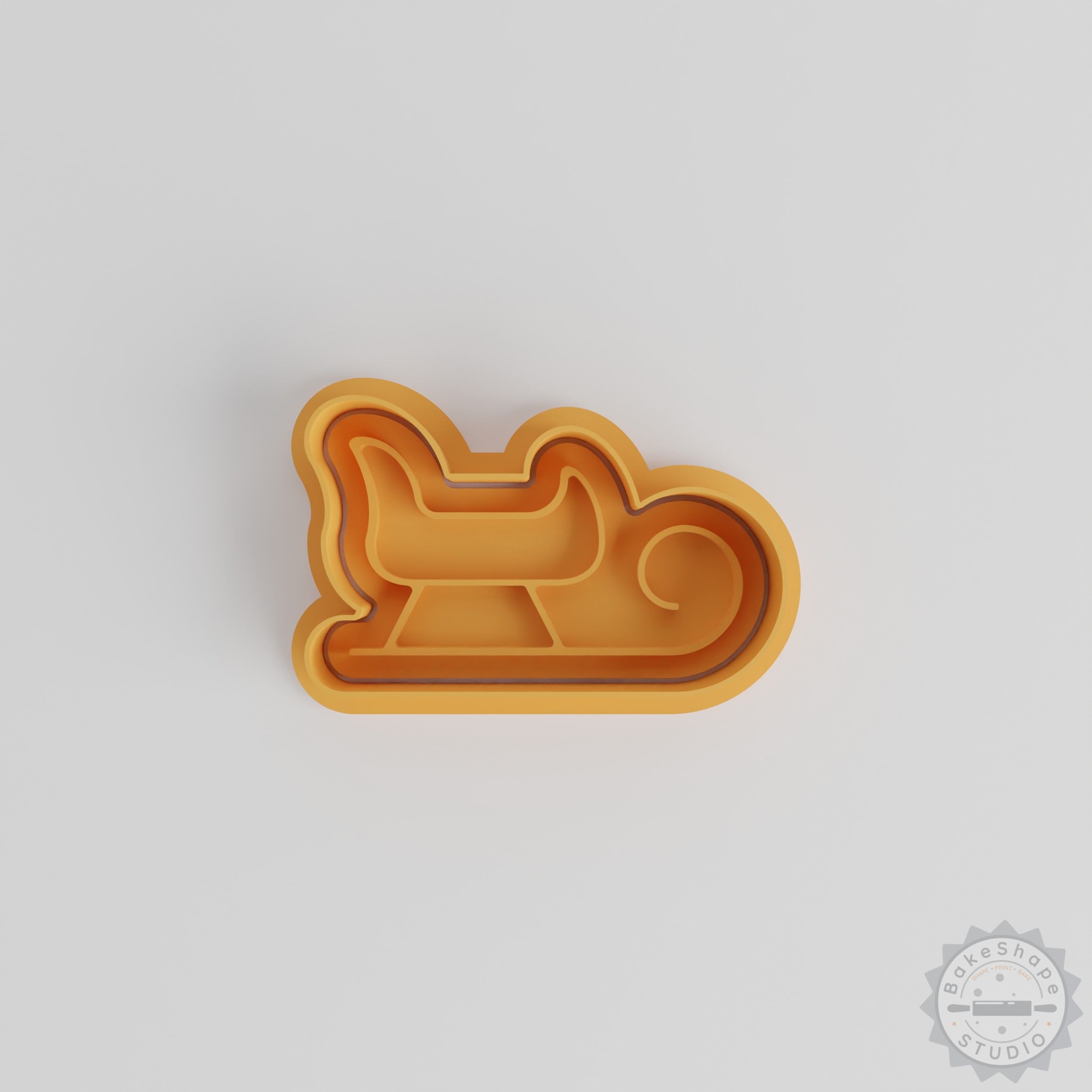 Winter Sled Shape Cutter & Stamp Set, 6-Piece Cookie Fondant Tool for Christmas, Holiday, Party Treats