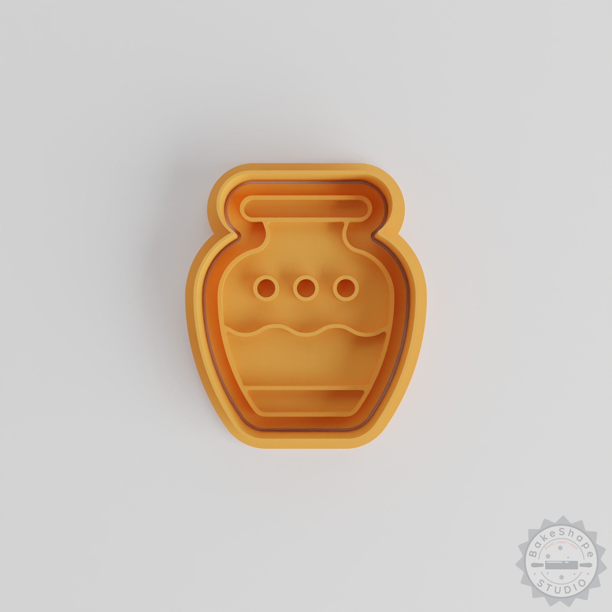 Vase Cookie Cutter Stamp Set, 6 Piece, Ceramic Ornament Design, S/M/L Sizes Decor Baking Tool
