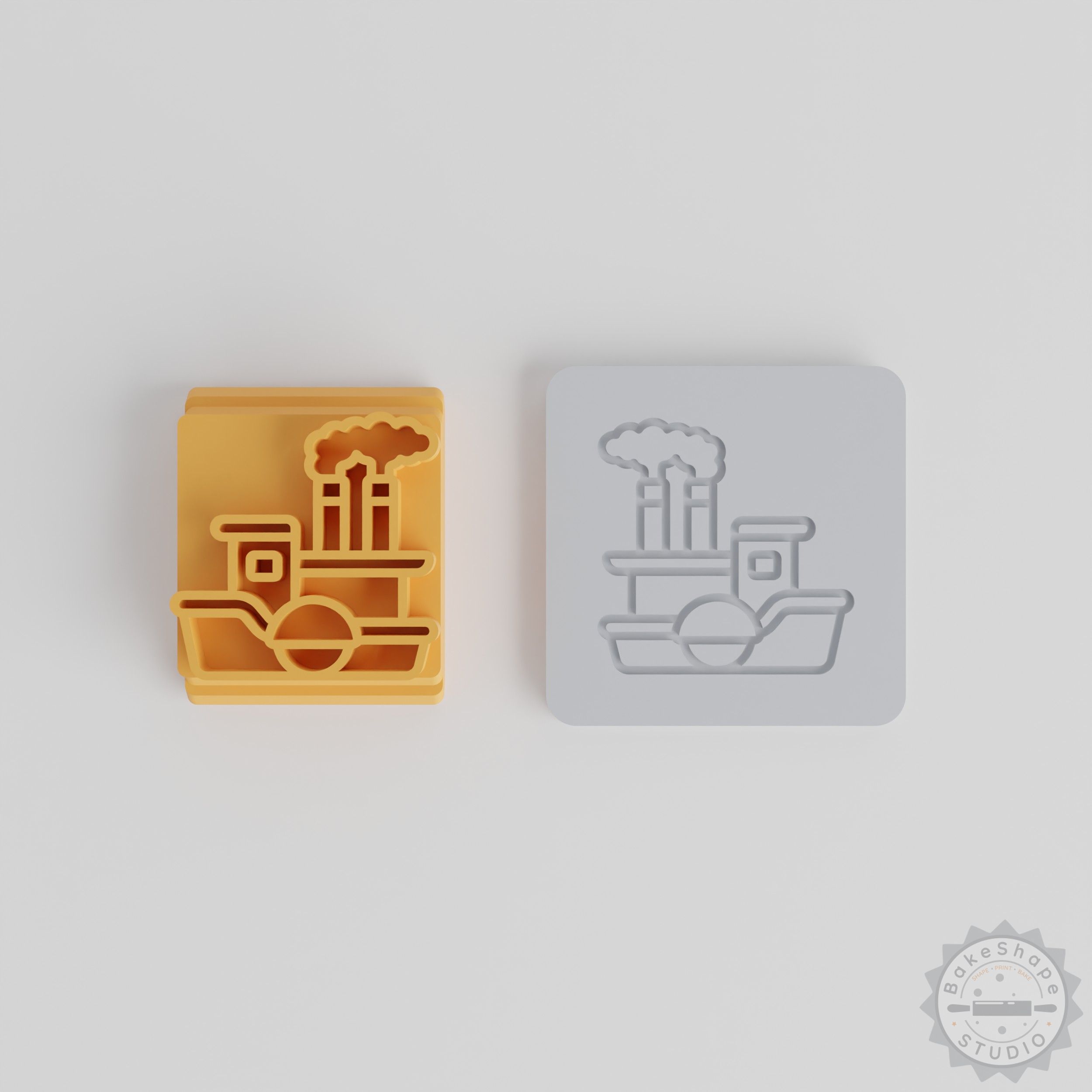 Steam Boat Stamp Tile Set, Perfect for Clay & Cookies, 5 Nautical Designs