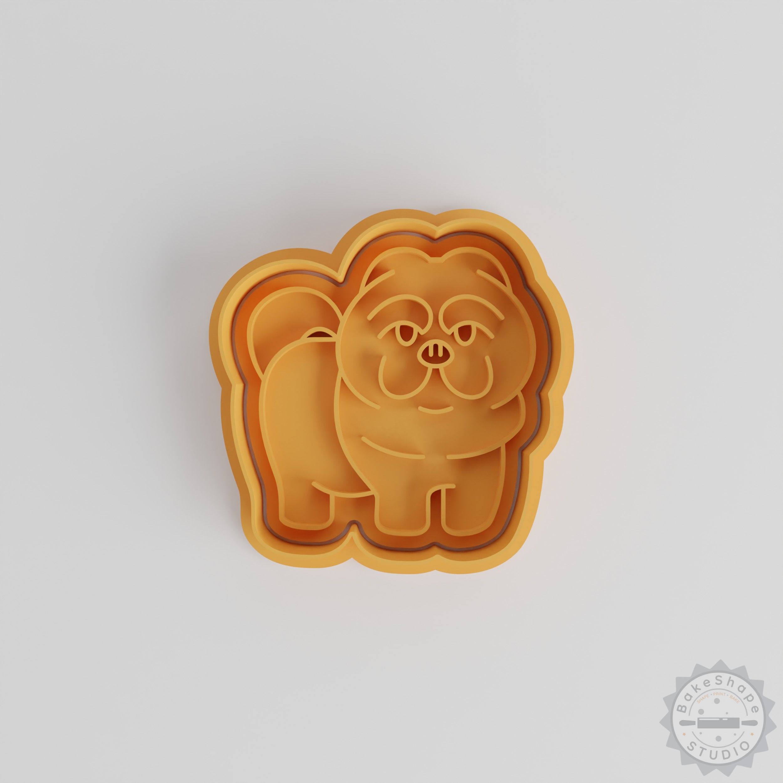 Chow Chow Cookie Cutter Stamp Set, 6-Piece, Fluffy Dog Design, S/M/L Sizes, Perfect for Cookies or Fondant