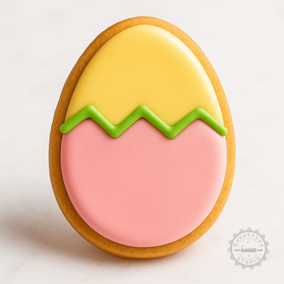 Decorated example 1 of Easter Egg Shape Cutter Set, 6-Piece Cookie and Fondant Stamps, S/M/L, Plus Farm Fresh Protein Egg