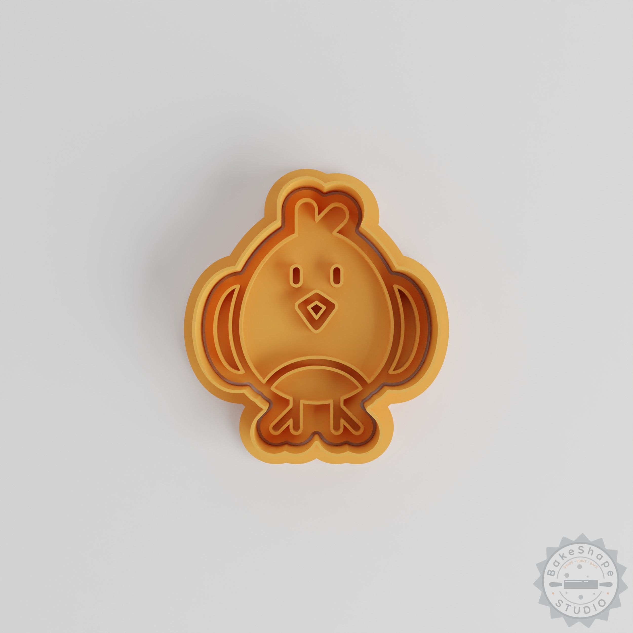Chick Cookie Cutter and Stamp Set, 6-Piece, Easter Chick Baking Tools for Fondant, Sizes S/M/L