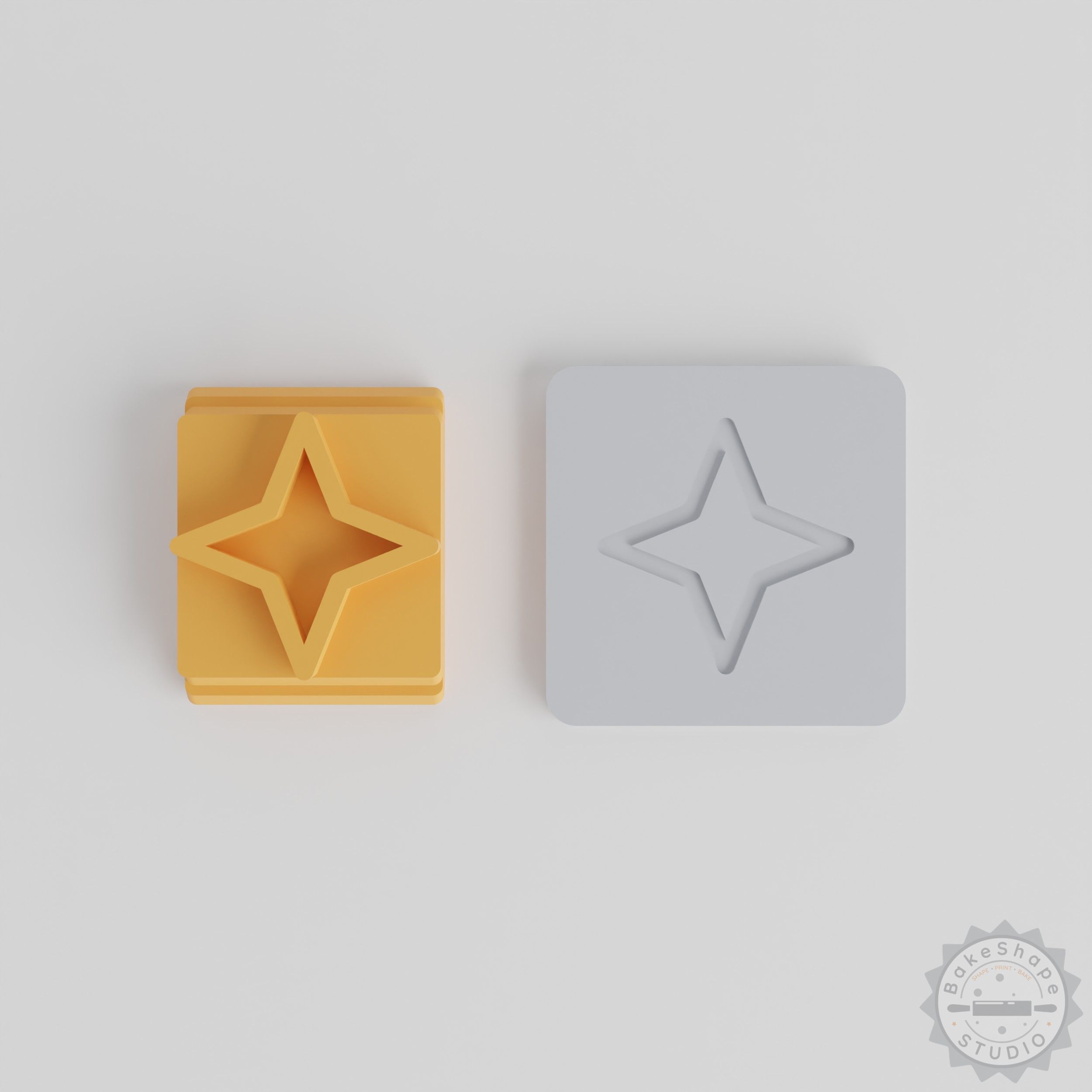 Four Point Star Clay Stamp Set, 5-Piece Collection for Cookies, Fondant, Soft Materials, Includes Multiple Sizes