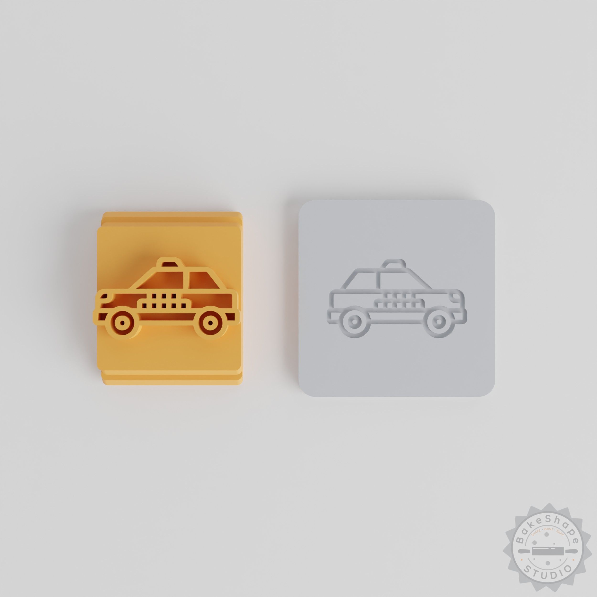 Taxi Car Stamp Tile Set, 5 Sizes, Perfect for Clay, Cookies, Fondant, Soft Materials