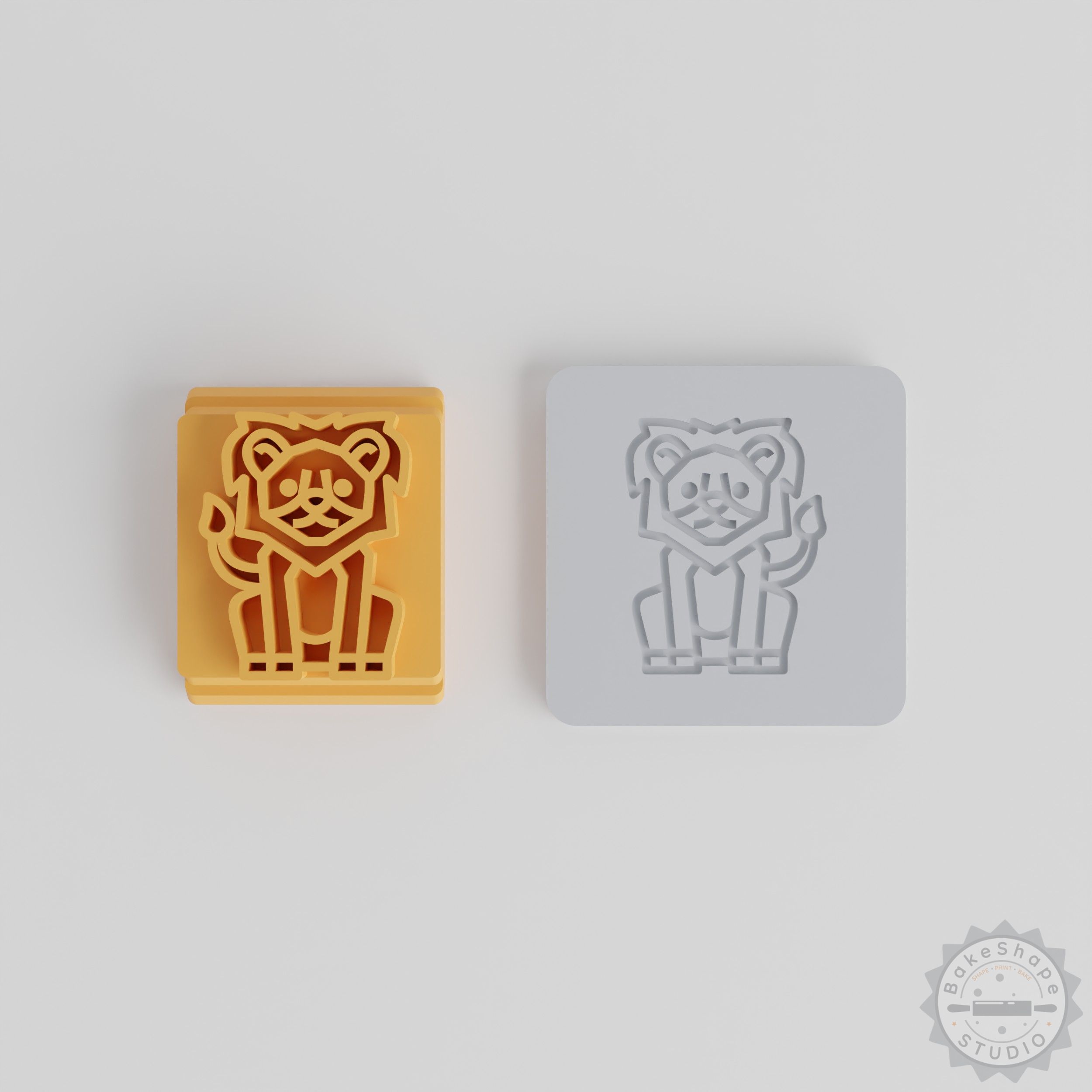 Lion Stamp Tile Set, 5 Sizes, 20-40mm, Perfect for Clay, Cookies, Fondant, Wild Life Collection