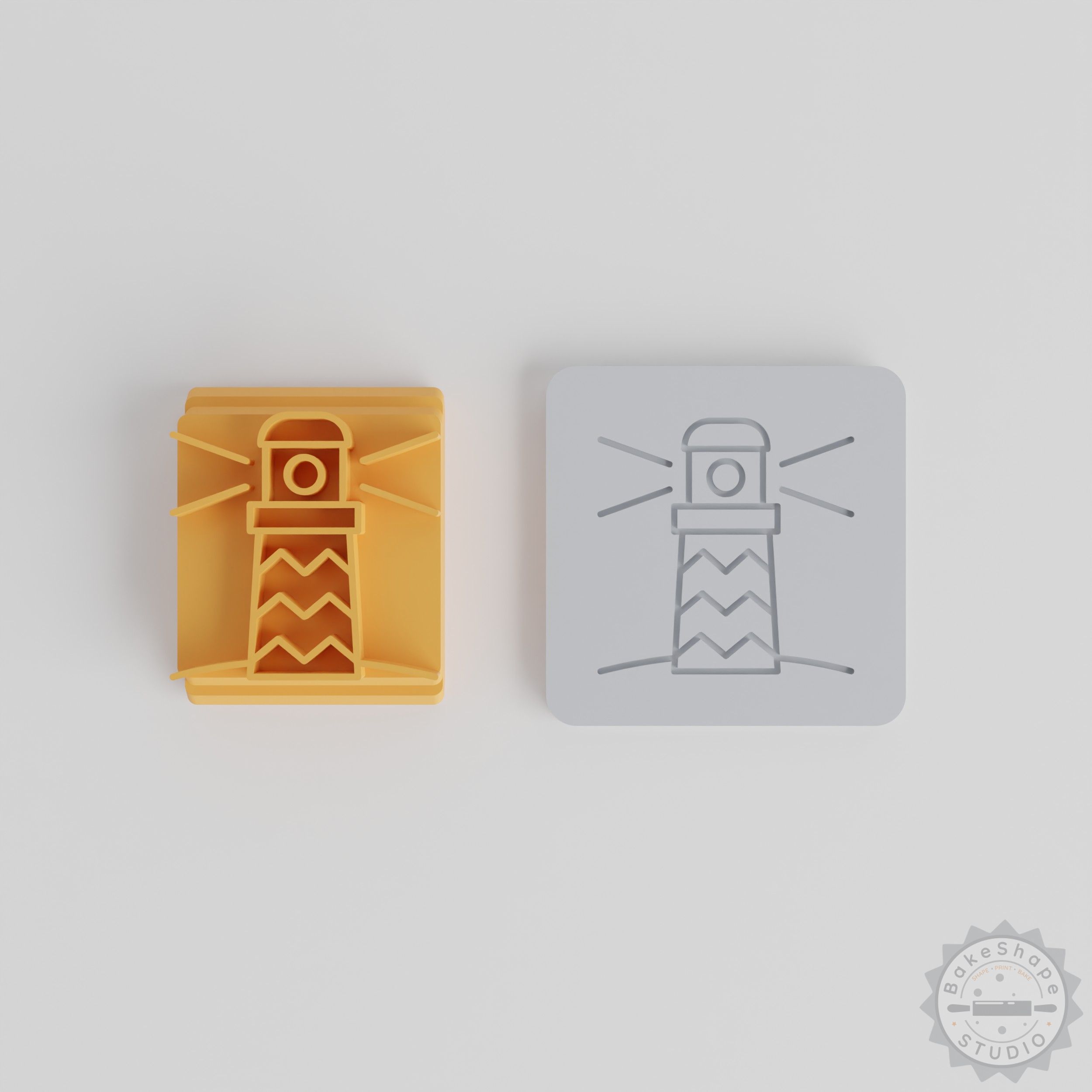 Lighthouse Stamp Tile Set, 5 Sizes for Clay, Cookies, Fondant, Summer Beach Vacation Theme