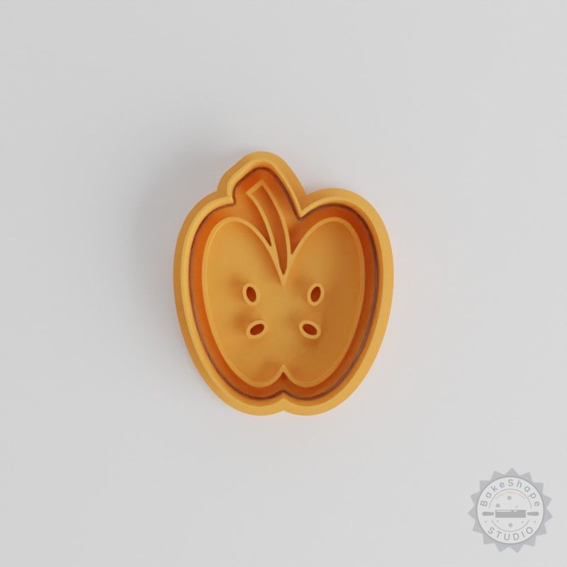 Apple Shape Cutter and Stamp Set for Cookies and Fondant, 6-Piece, S/M/L Sizes