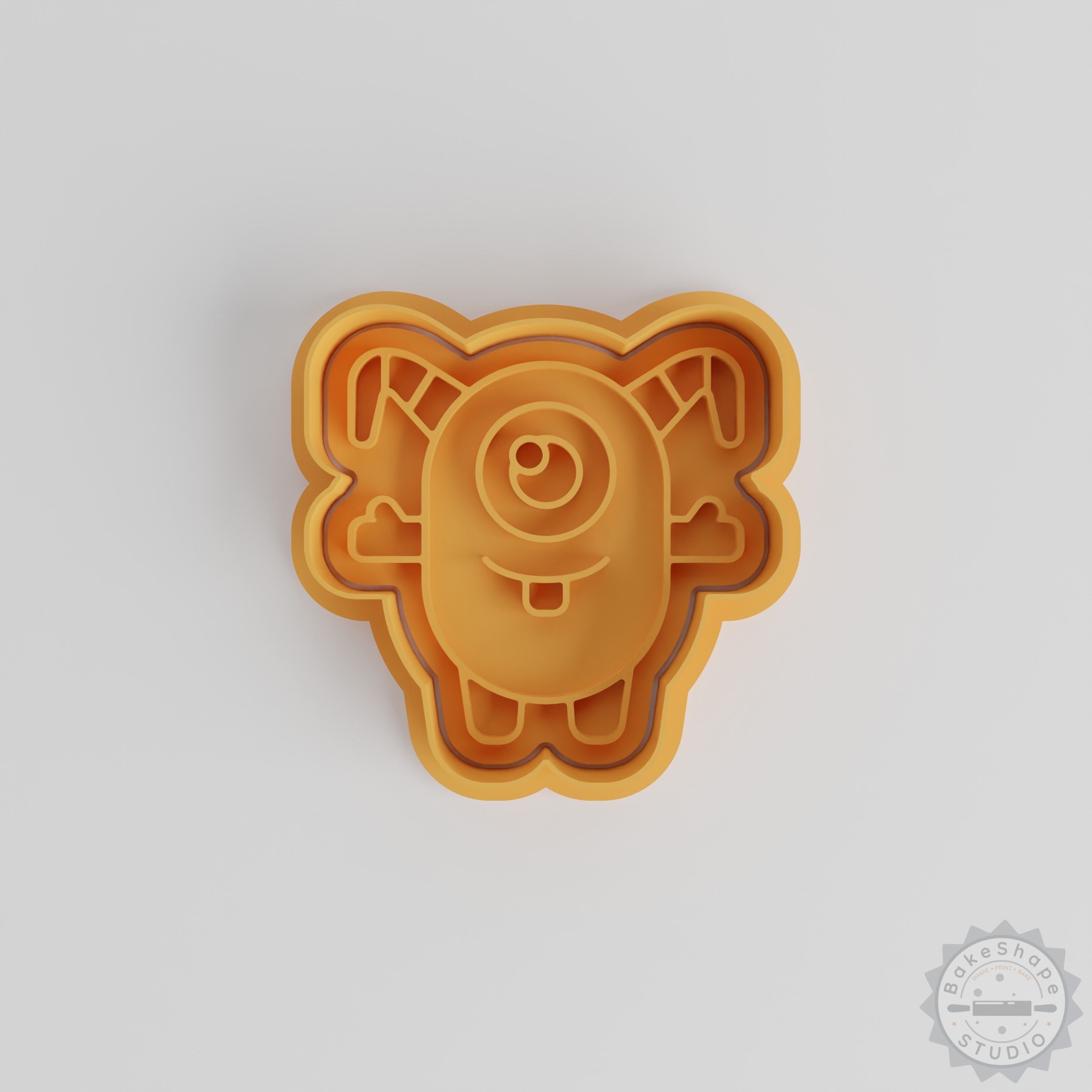 Bent Horns Monster Cutter & Stamp, Cookie & Fondant Decor Set, 3 Sizes