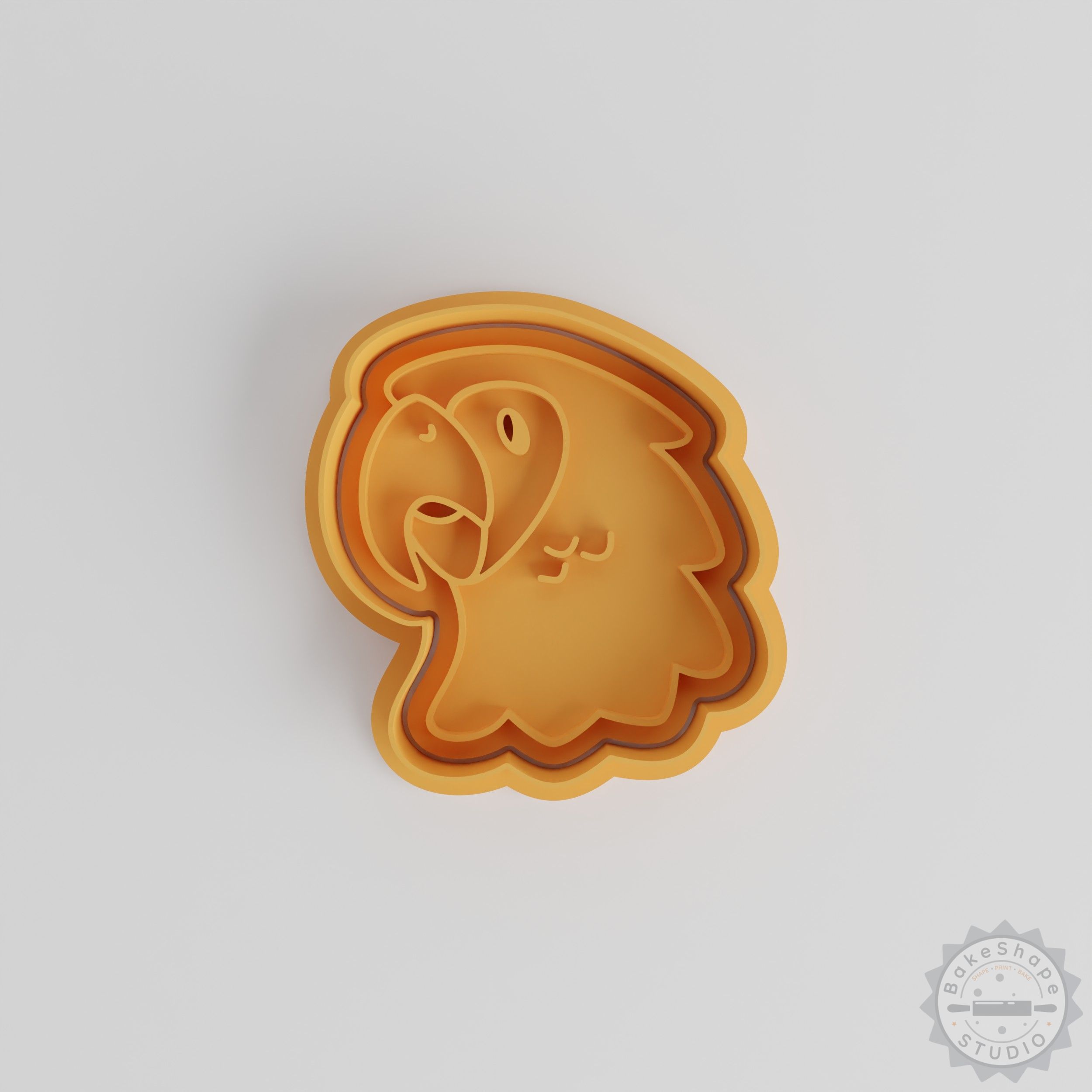 Parrot Shape Cutter and Stamp Set, Animal Cookie Fondant Decor, 6-Piece, Multi-Size S/M/L