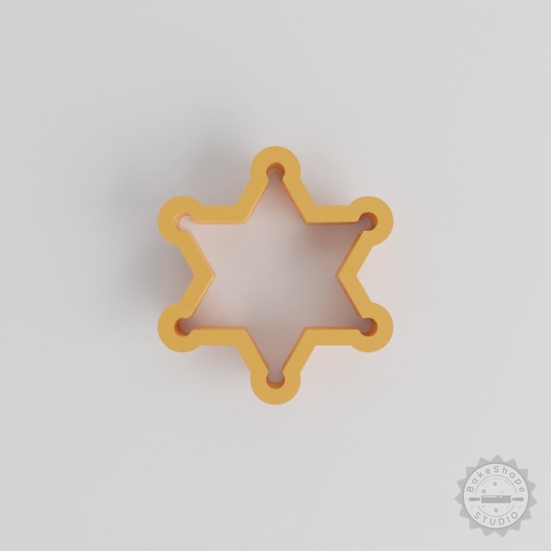 Sheriff Badge Cookie Cutter Set, Western Law Emblem Shape Mold, 18-Piece, Multiple Sizes