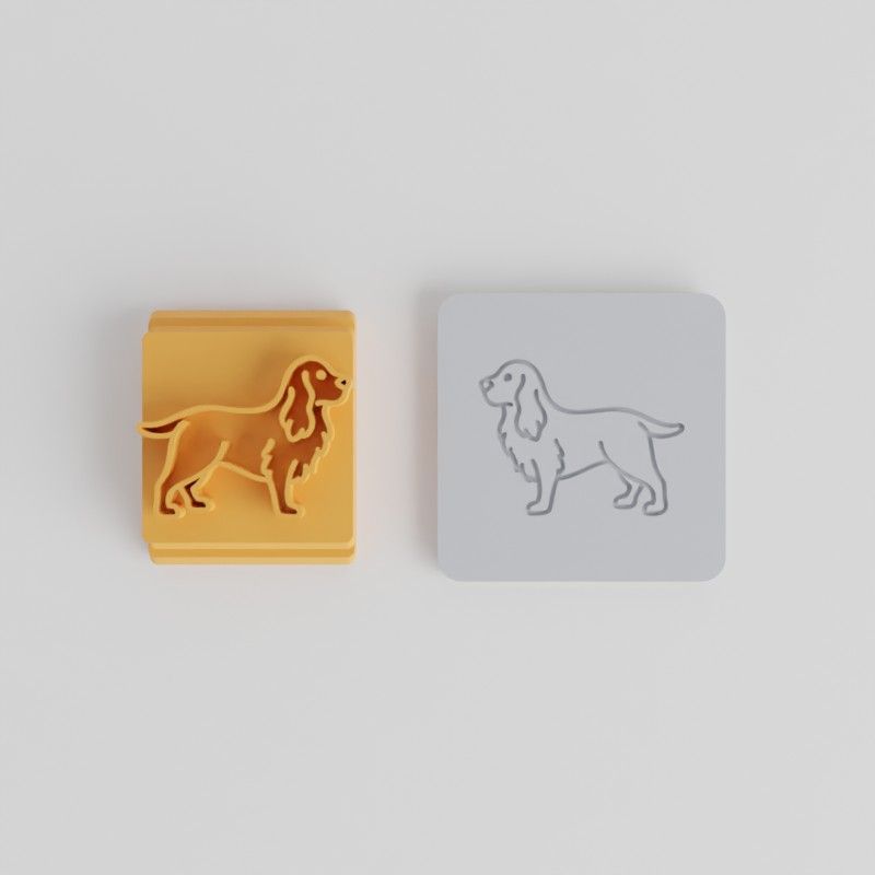 Cocker Spaniel Stamp Tile Set, 5 Sizes for Clay, Cookies, Fondant, Animal Design