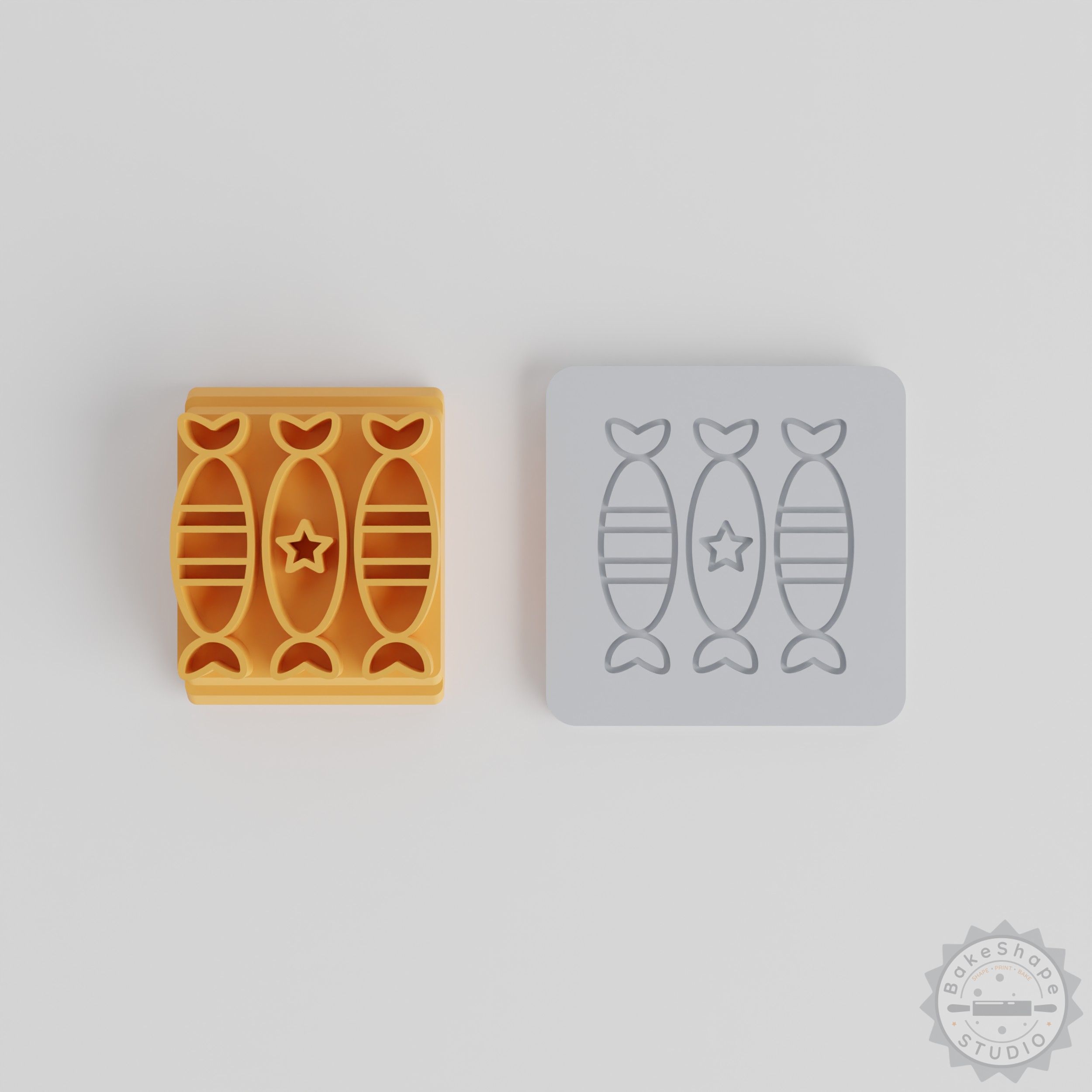 Halloween Candy Stamp Set, 5 Pieces, Versatile for Cookies, Clay, Fondant