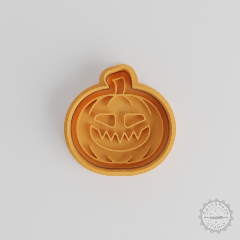Evil Pumpkin Halloween Cookie Fondant Cutter & Stamp Set, 6-Piece, 3 Sizes