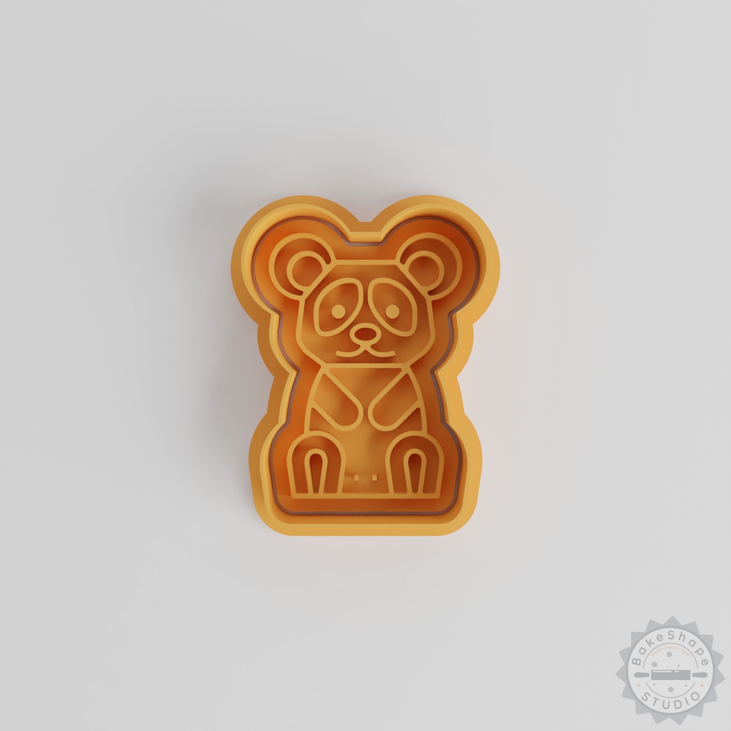 Panda Cookie Cutter & Stamp Set, 6-Piece, Animal Theme, S/M/L, Baking & Fondant Tool