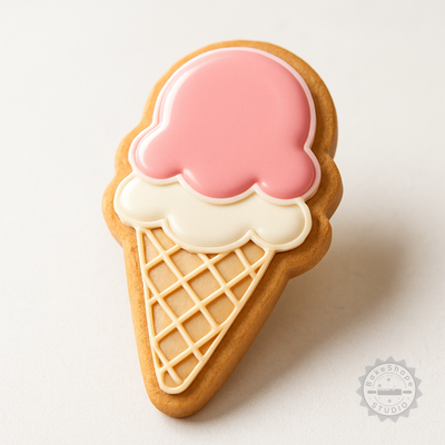 Decorated example 1 of Ice Cream Shape Cutter & Stamp Set, Perfect for Cookies & Fondant, 6 Piece S/M/L Sizes