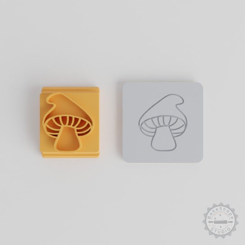 Mushroom Stamp Tile Set, 5 Sizes for Clay, Cookies, Fondant, Includes Nature Fungi Motif Designs