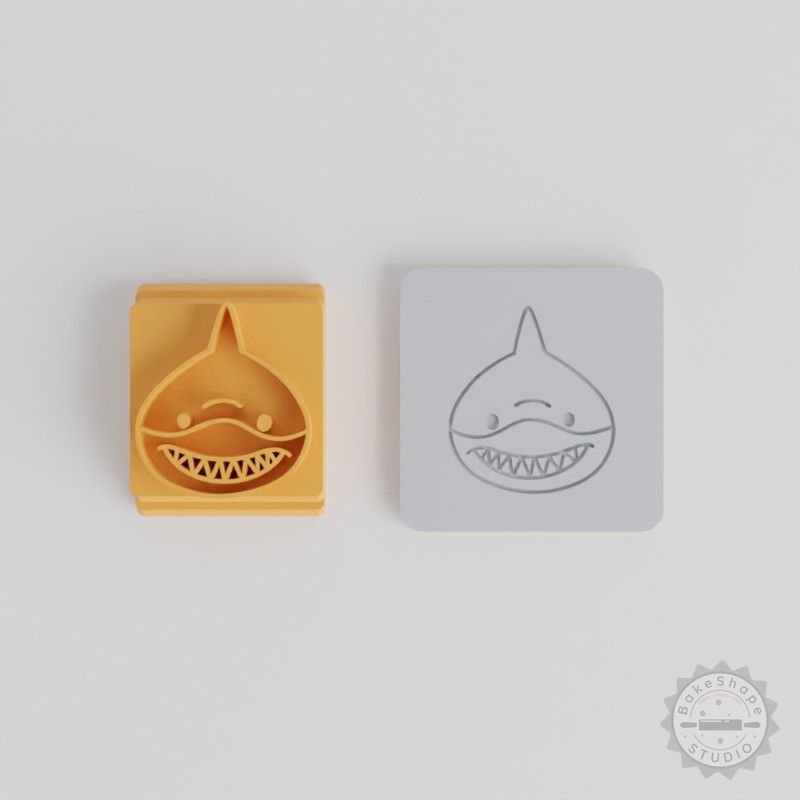 Shark Stamp Tile Set, 5 Motif Sizes for Clay, Cookies, Fondant, Perfect Sea Predator Design