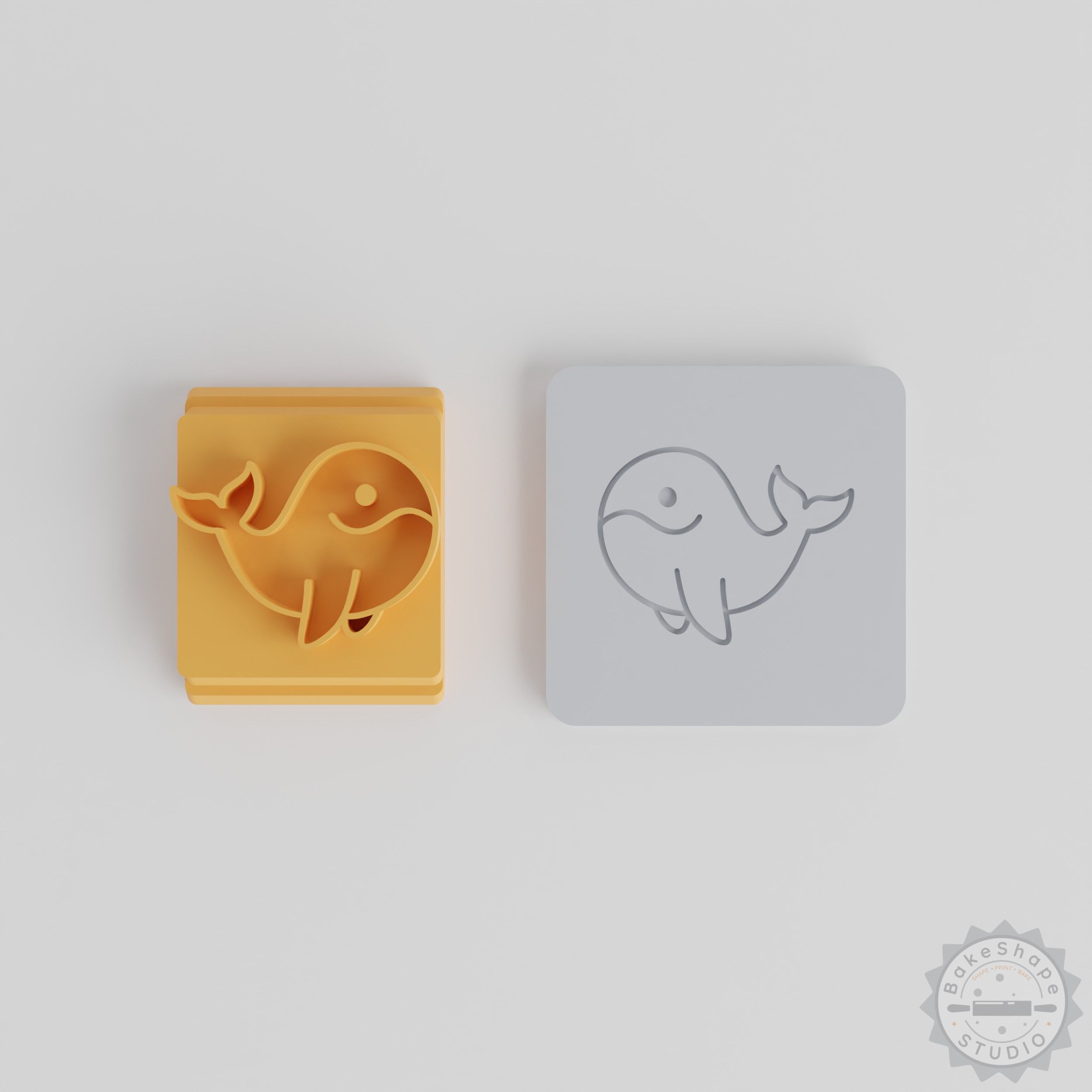 Whale Stamp Tile for Clay & Cookies, 5-Piece Set for Fondant & Soft Materials, Ocean Wildlife Design